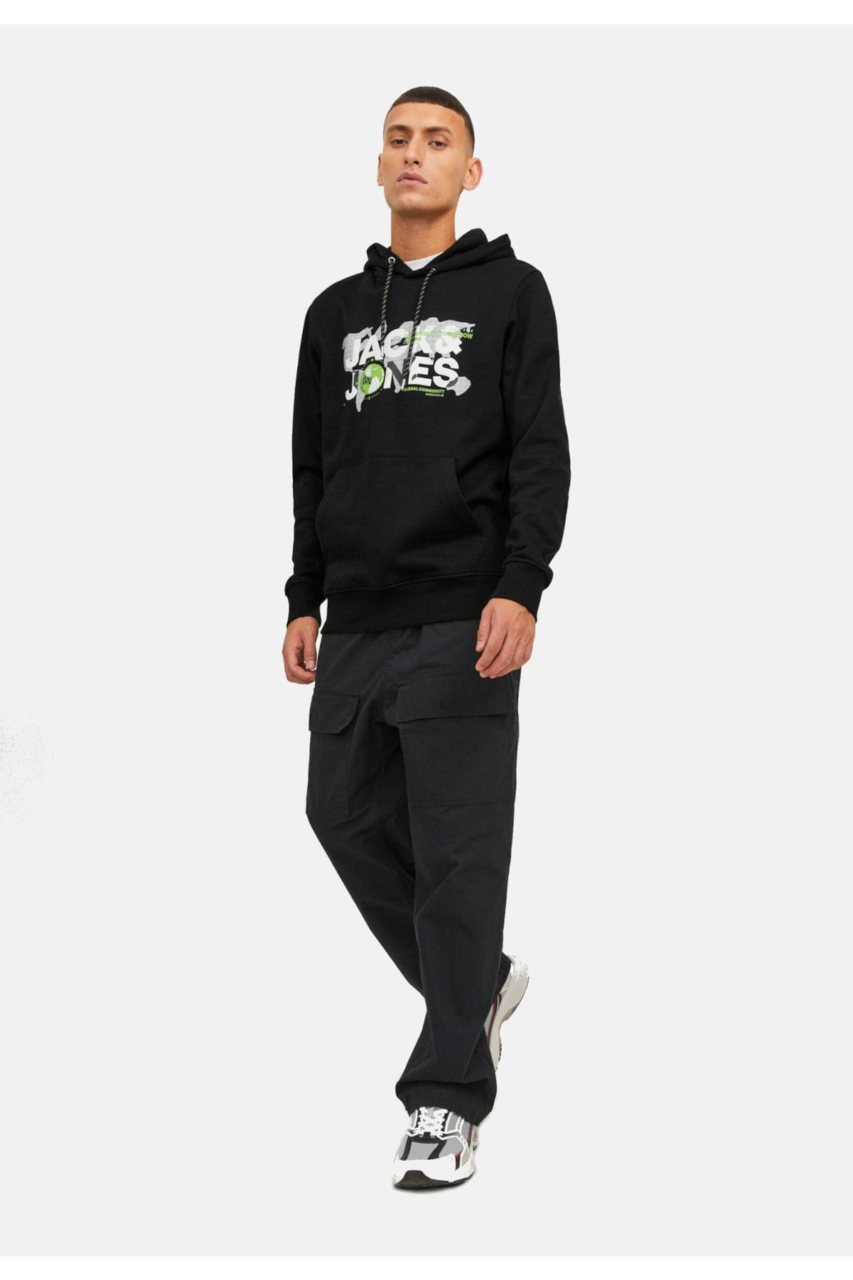 Jack & Jones Logolu Kapüşonlu Sweatshirt - Dust