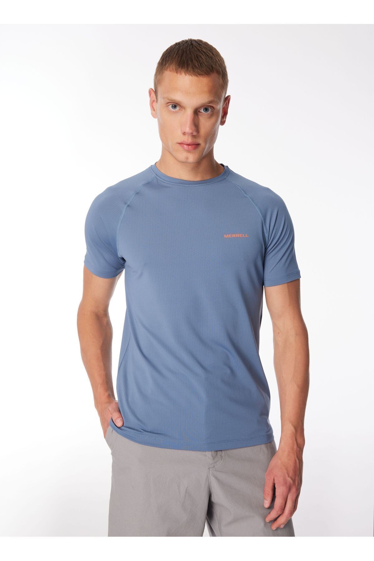 Merrell Mavi Erkek O Yaka Baskılı T-Shirt 