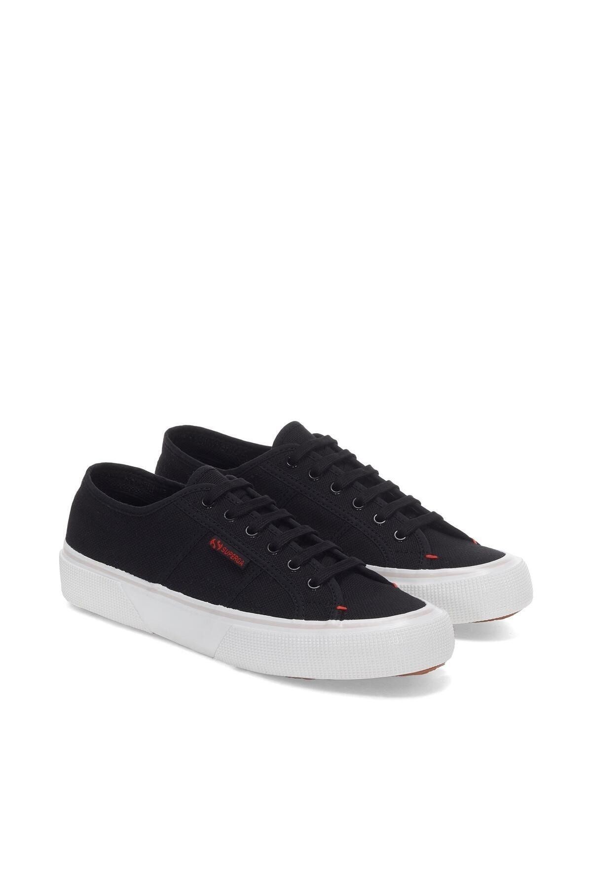 Superga 2490 Bold Unisex Siyah - Kırmızı Bileksiz Sneaker