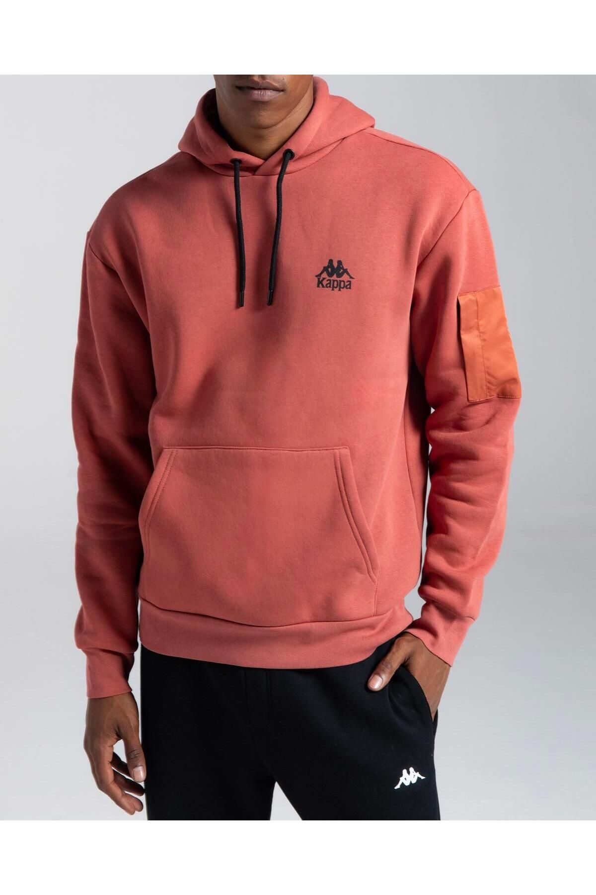 Kappa Authentic Sewa Erkek Kırmızı Kapüşonlu Sweatshirt