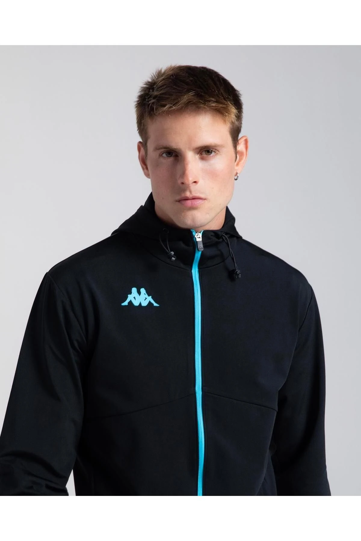 Kappa Siyah Erkek Dik Yaka Zip Ceket 371Q5SW005 Kombat Exo