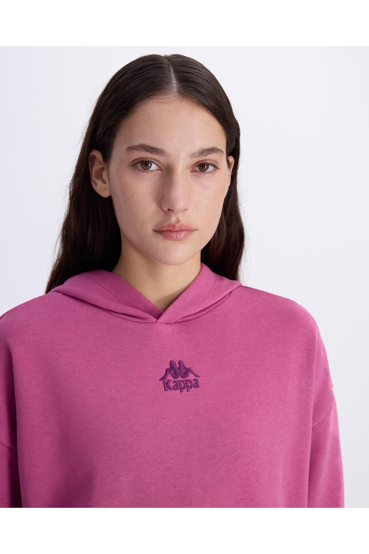 Kappa Authentic Alcott Hoodie Kadın Pembe Comfort Fit Hoodie