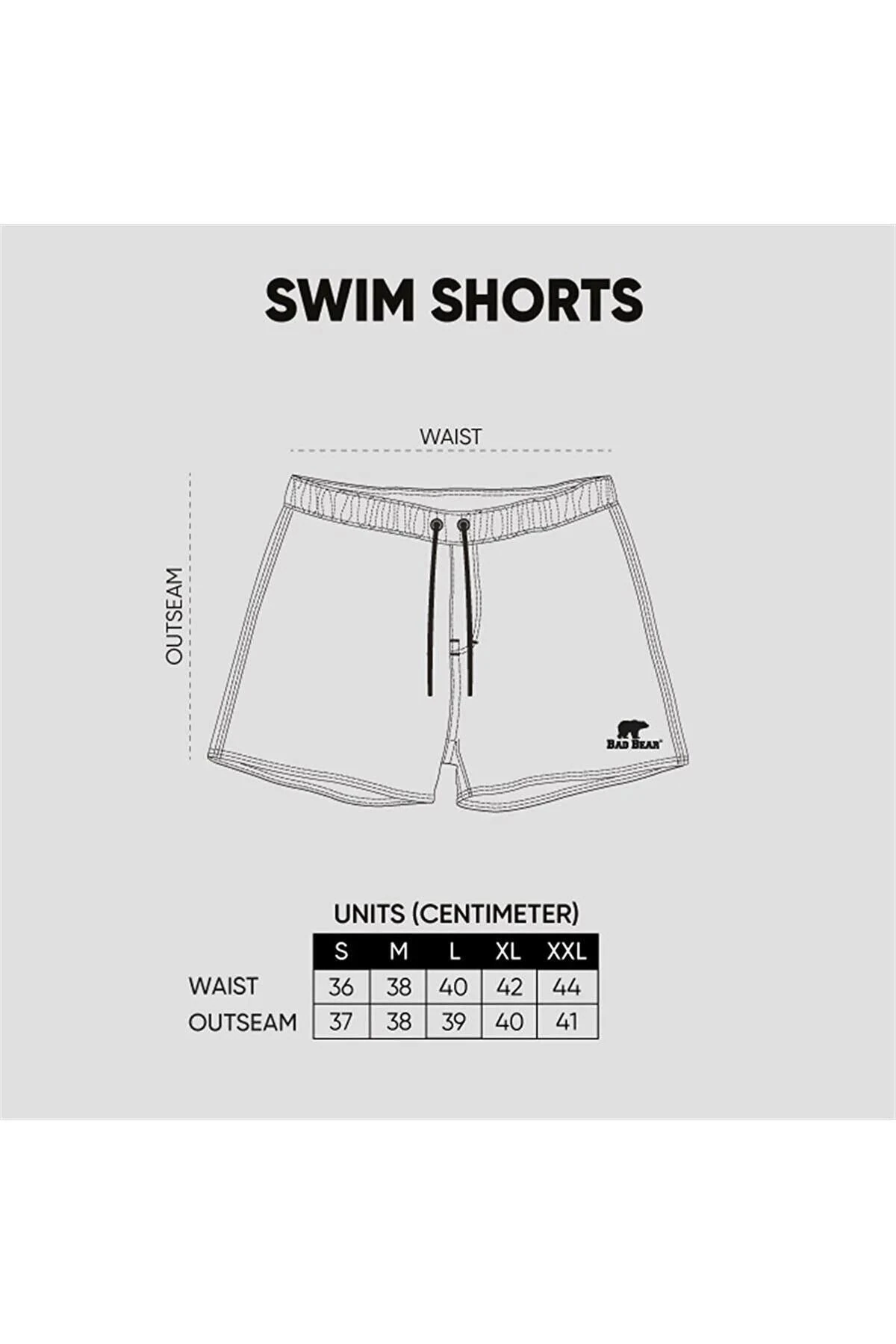 Bad Bear Beli Bağlamalı Desenli Logo Baskılı Cepli Mor Erkek Şort Mayo