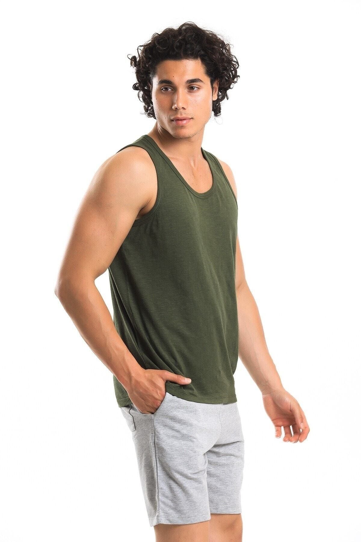Superfly Men Tank Top Erkek Haki Atlet 22618-03