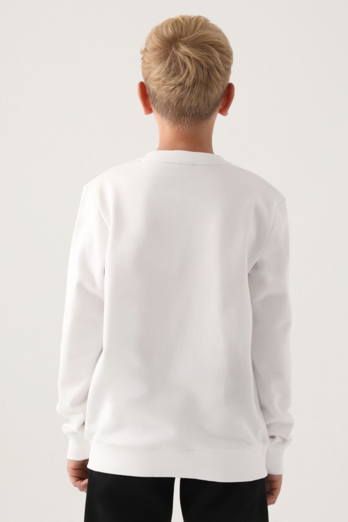 Kappa Erkek Çocuk Beyaz Sweatshirt