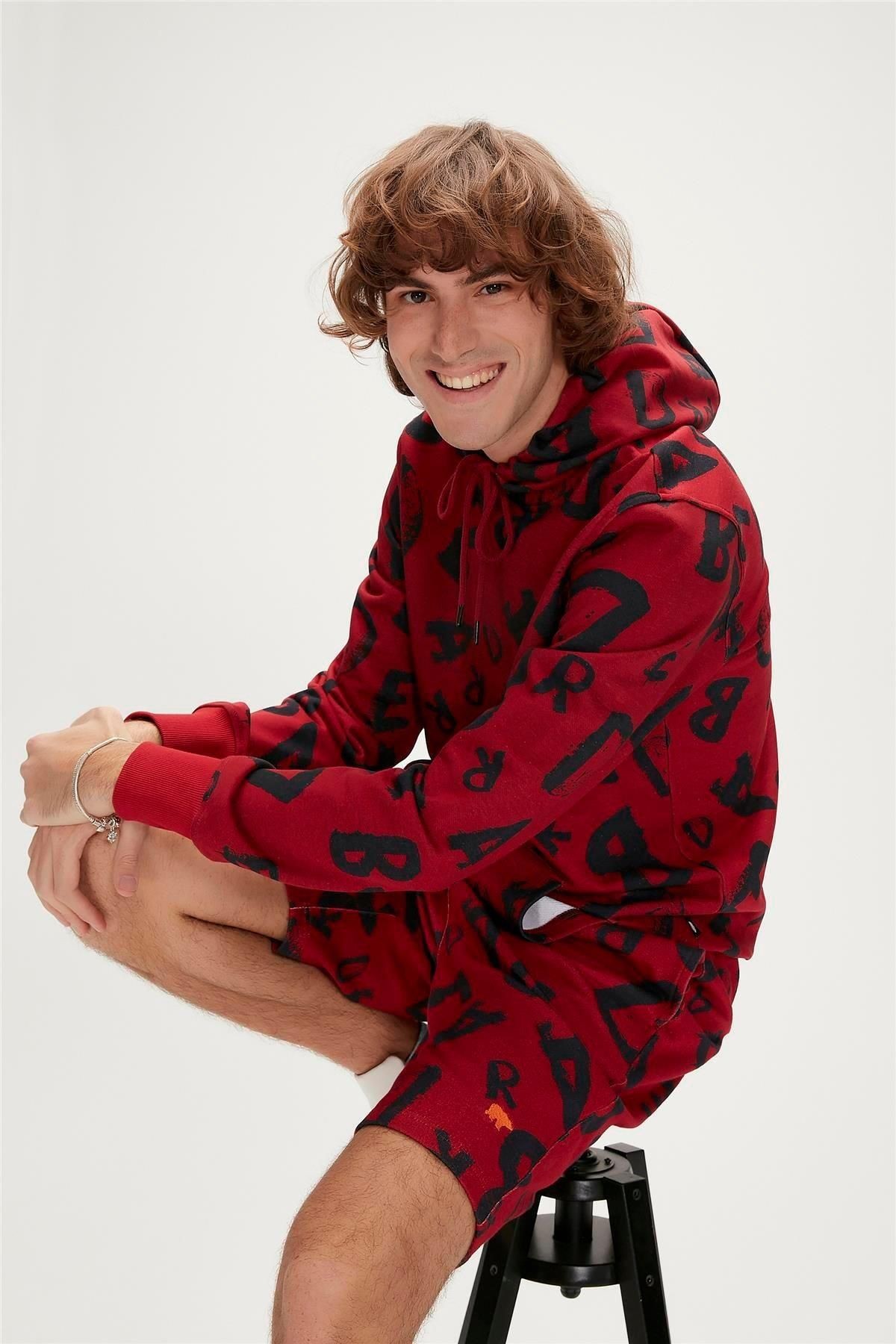 Bad Bear Bling Hoodie Maroon Bordo Kapüşonlu Erkek Sweatshirt