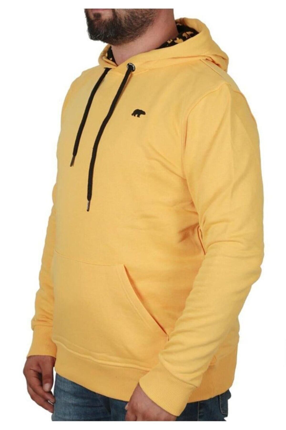Bad Bear Bad Neck Erkek Sarı Kapüşonlu Sweatshirt