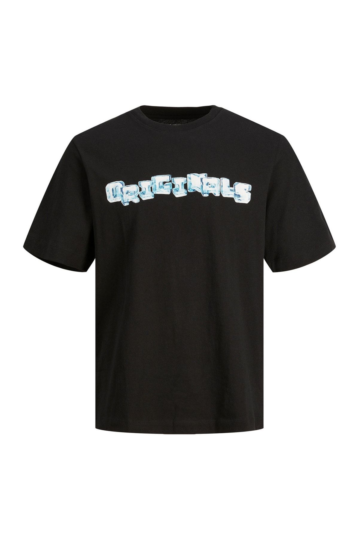 Jack & Jones Bisiklet Yaka Baskılı Siyah Erkek T-Shirt TEE SS CREW NECK