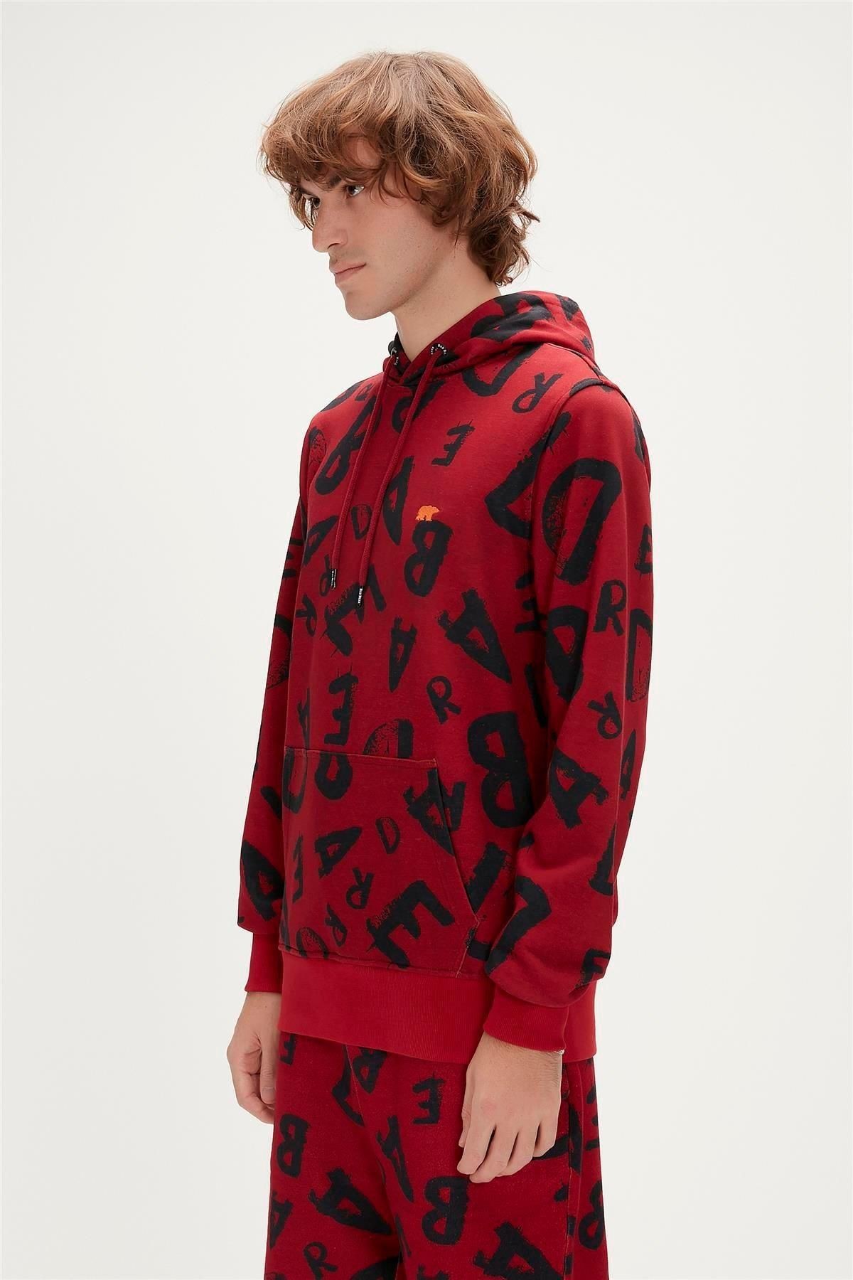 Bad Bear Bling Hoodie Maroon Bordo Kapüşonlu Erkek Sweatshirt