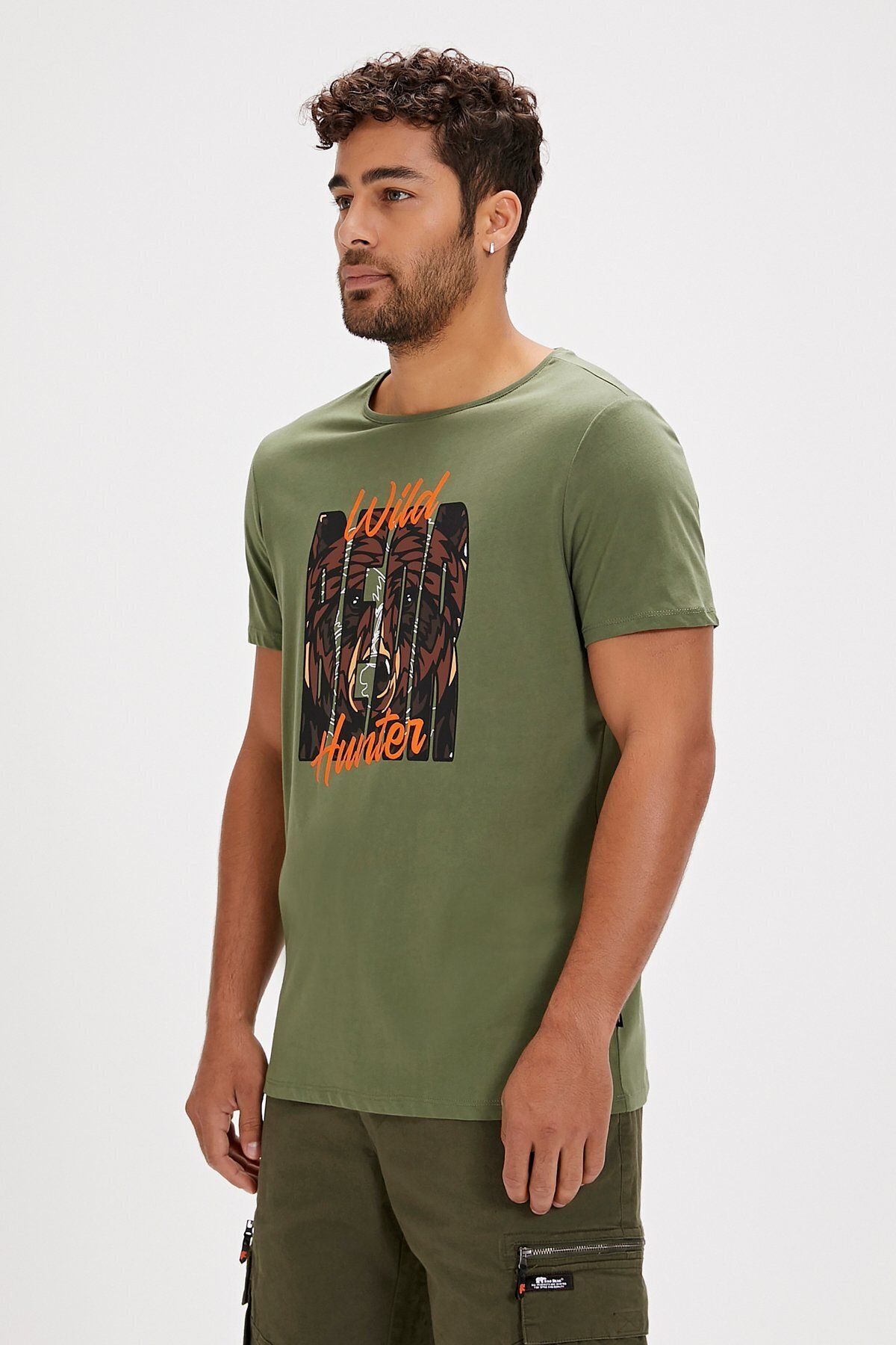 Bad Bear Hunt Siyah Baskılı Erkek Tişört