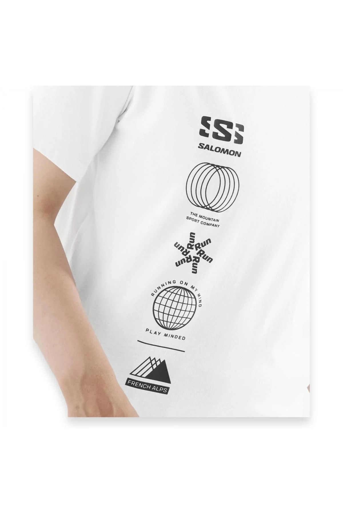 Salomon Logo Combo Kadın Beyaz Yuvarlak Yaka Tişört