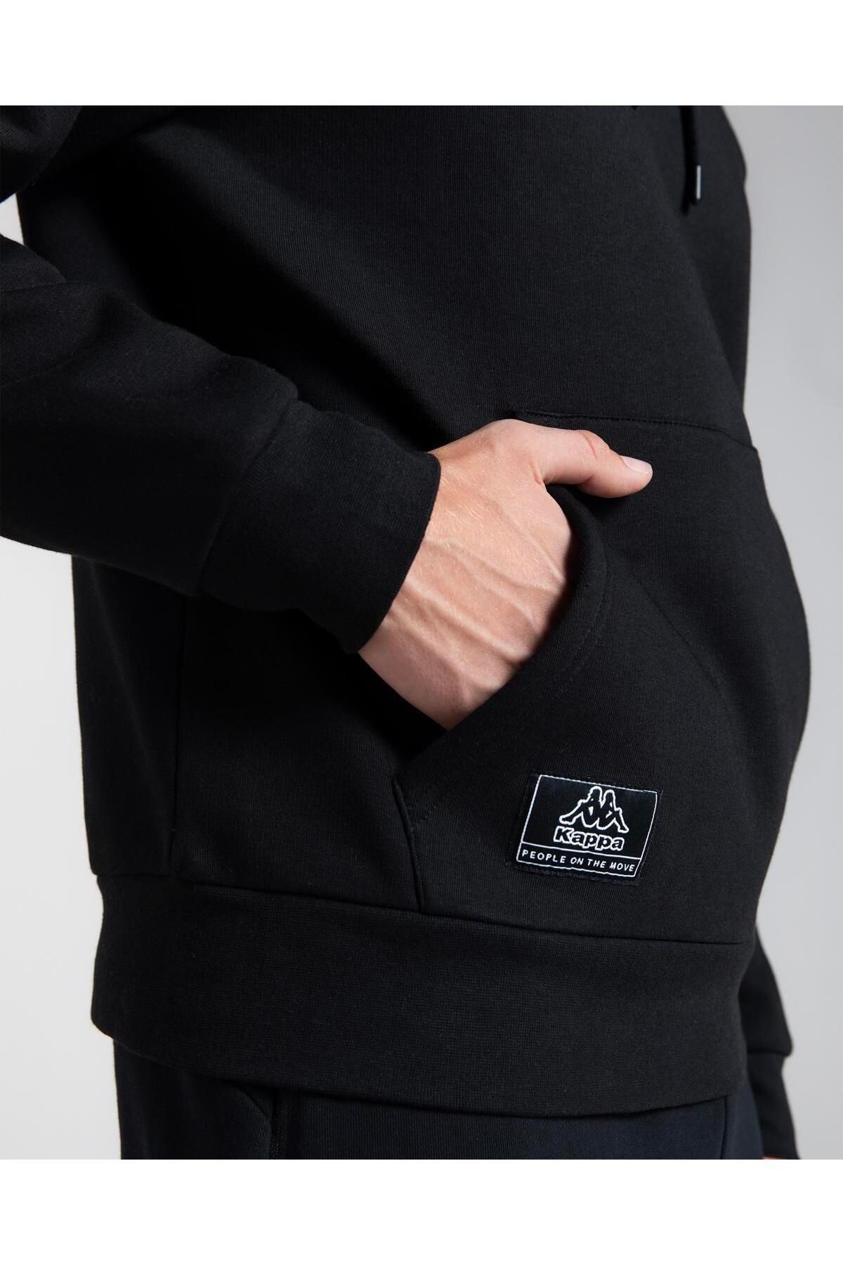 Kappa Authentic Hita Erkek Siyah Kapüşonlu Sweatshirt