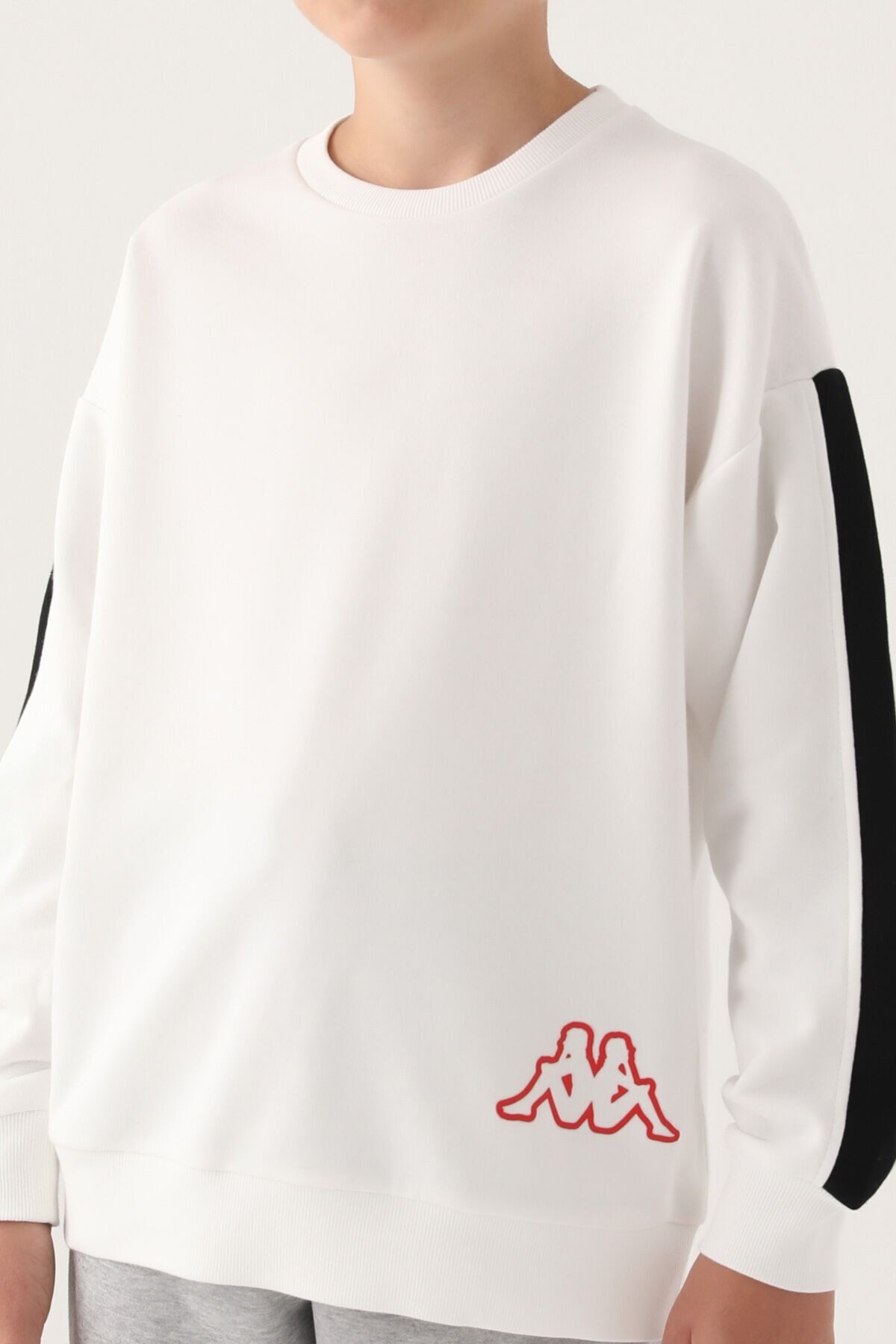 Kappa Erkek Çocuk Beyaz Sweatshirt