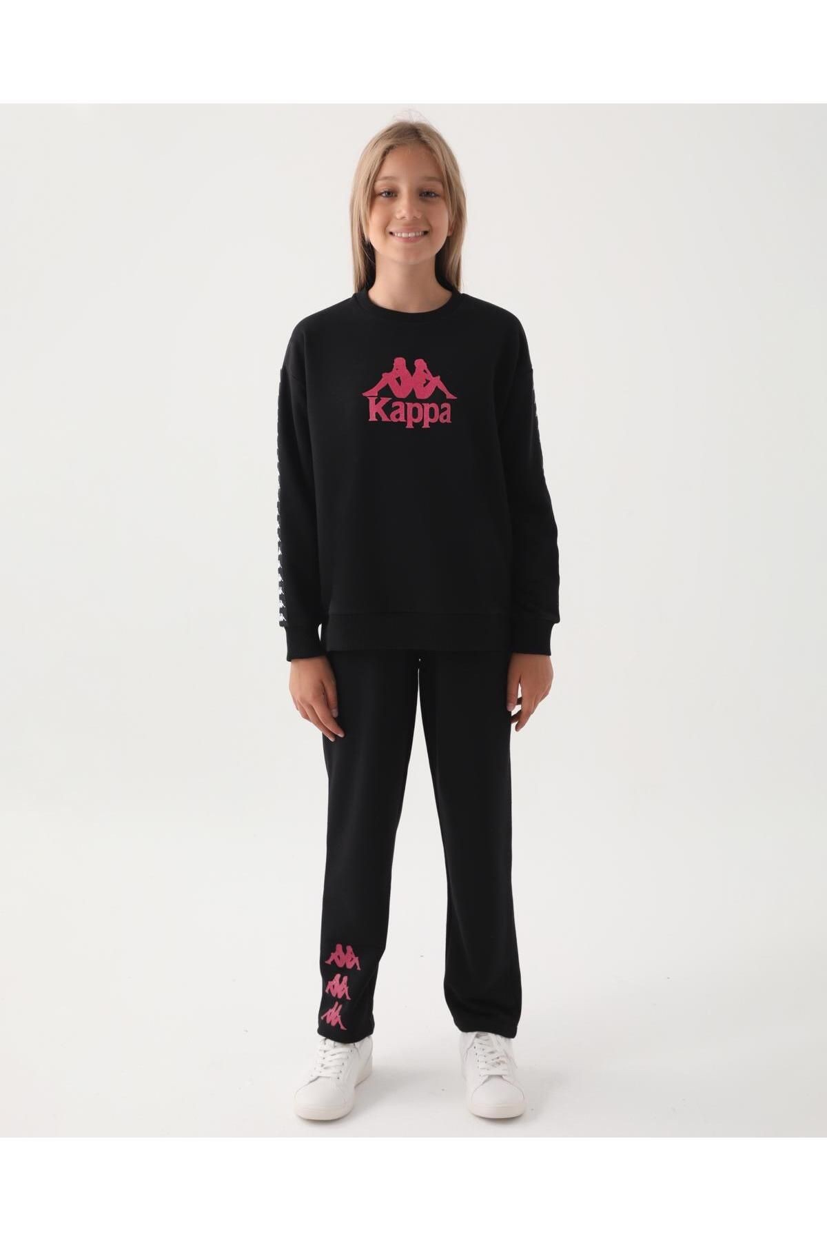 Kappa Kız Çocuk Siyah Sweatshirt