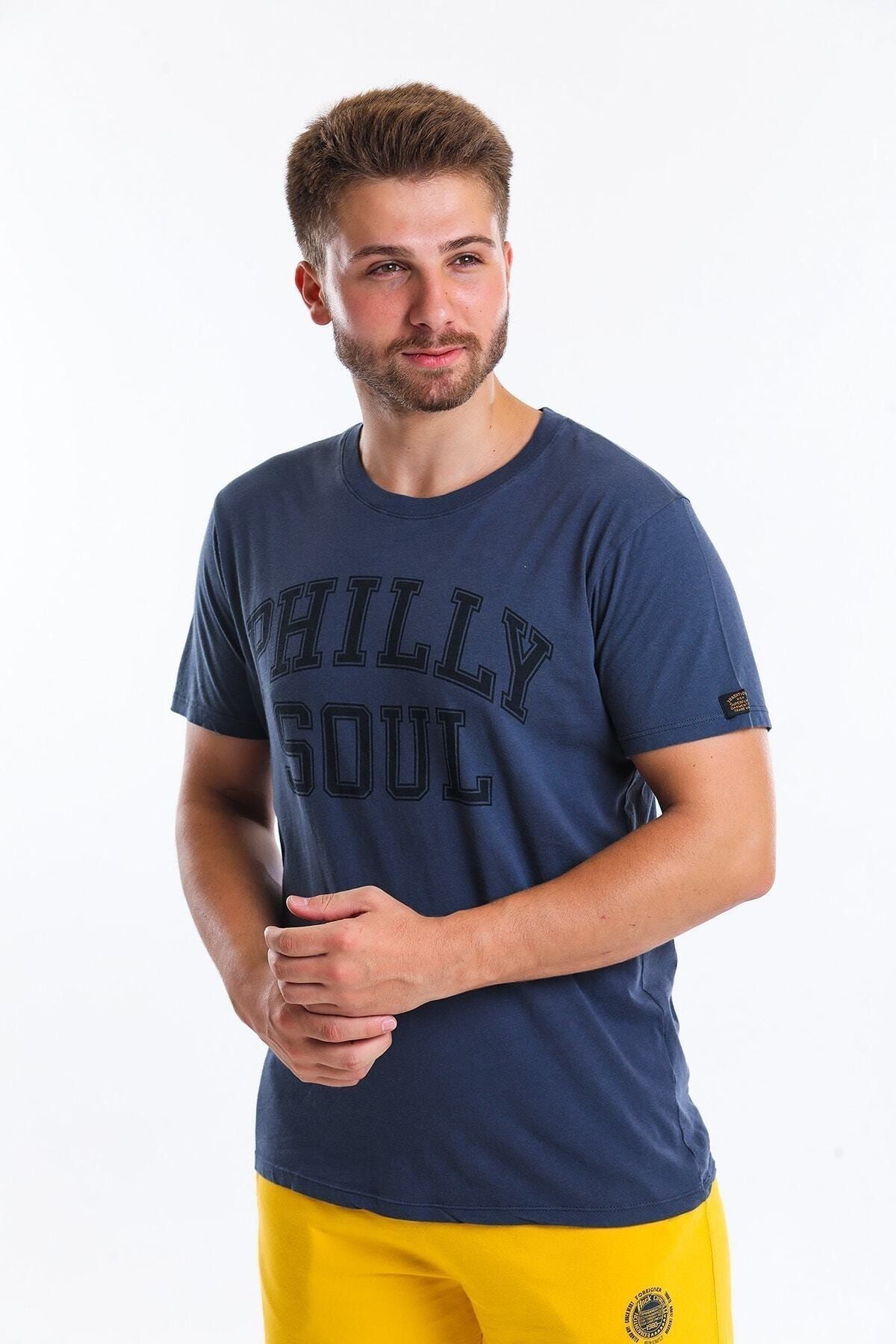 Superfly 22571-MEN Tshirt L.indigo Erkek Kisa Kol T-Shirt