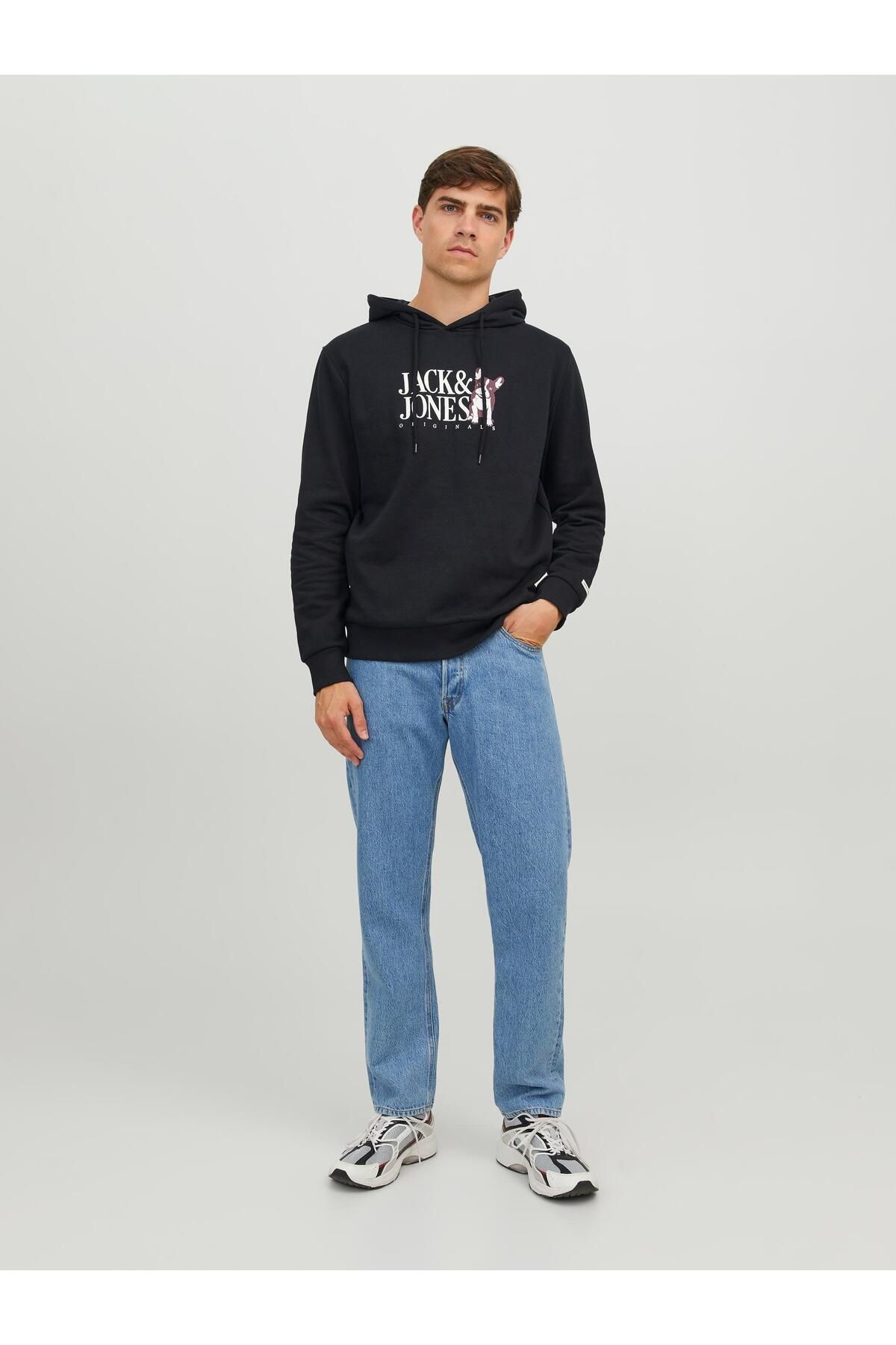 Jack & Jones Jorbeware Sweat Hood Fst Erkek Siyah Sweatshirt 12244219-Black