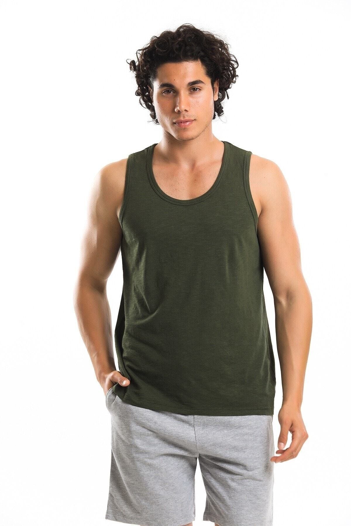 Superfly Men Tank Top Erkek Haki Atlet 22618-03