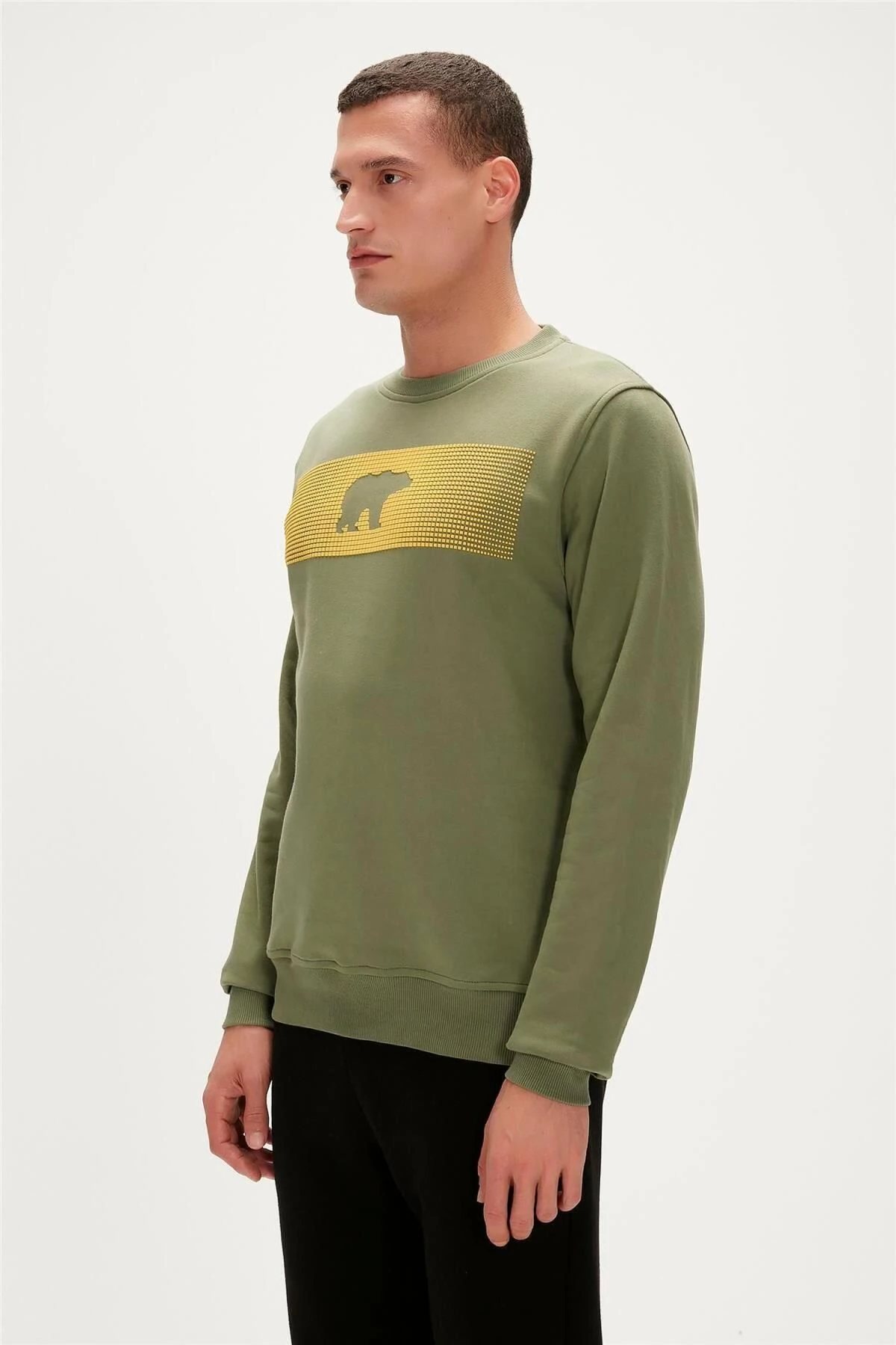Bad Bear Fancy Crewneck Thyme Yeşil 3D Baskılı Erkek Sweatshirt