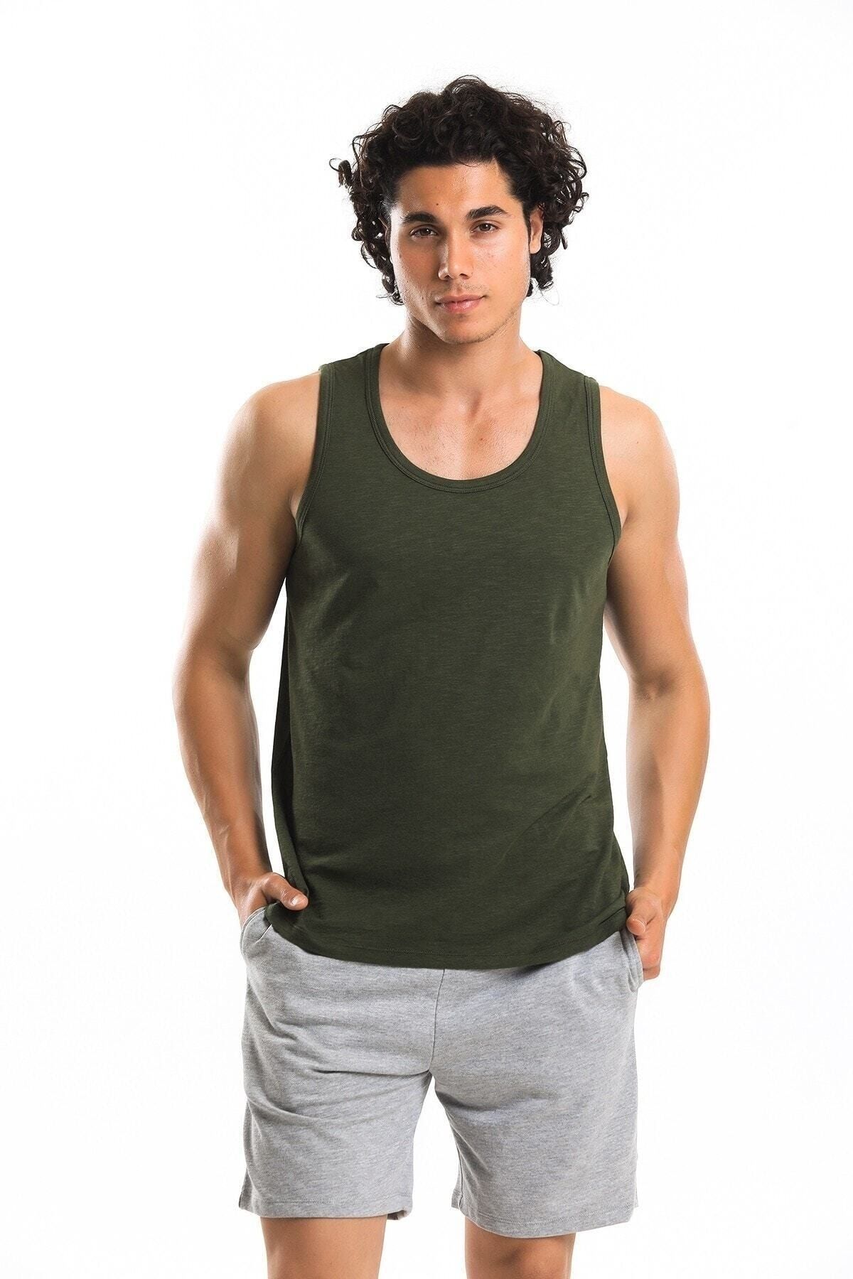 Superfly Men Tank Top Erkek Haki Atlet 22618-03