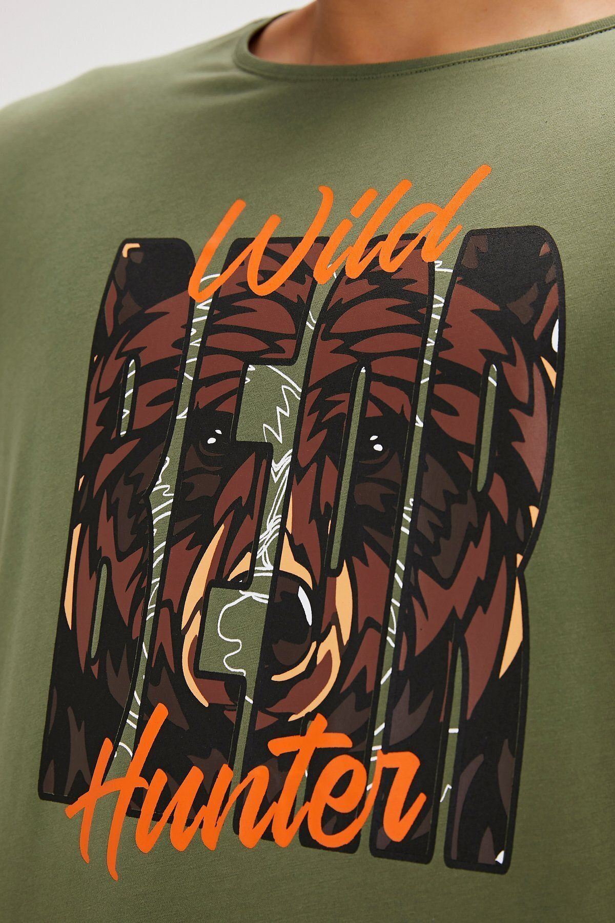 Bad Bear Hunt Siyah Baskılı Erkek Tişört