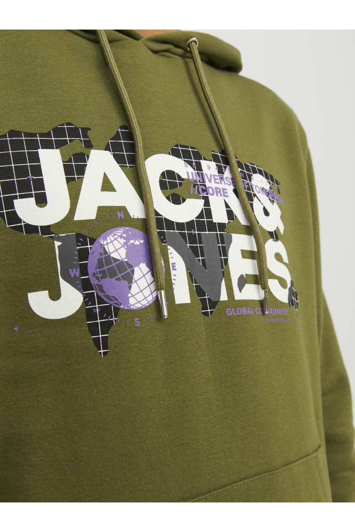 Jack & Jones Logolu Kapüşonlu Sweatshirt - Dust