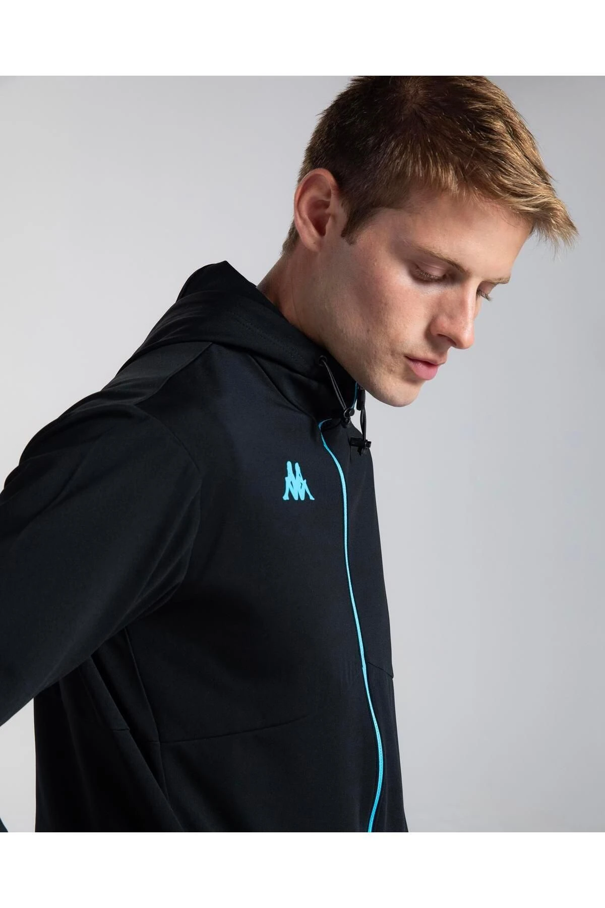 Kappa Siyah Erkek Dik Yaka Zip Ceket 371Q5SW005 Kombat Exo