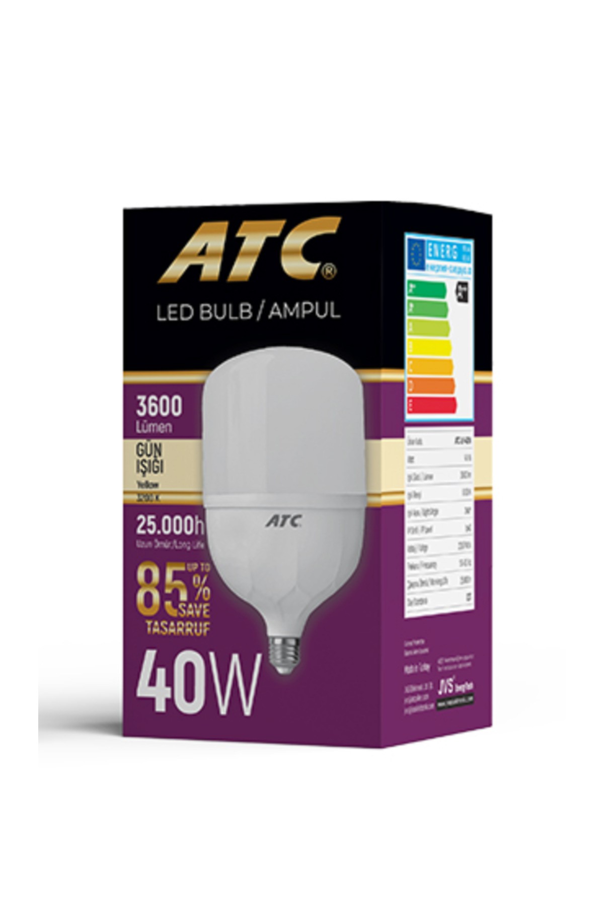 ( 40W ) TORCH LED BULB AMPUL BEYAZ E27*30