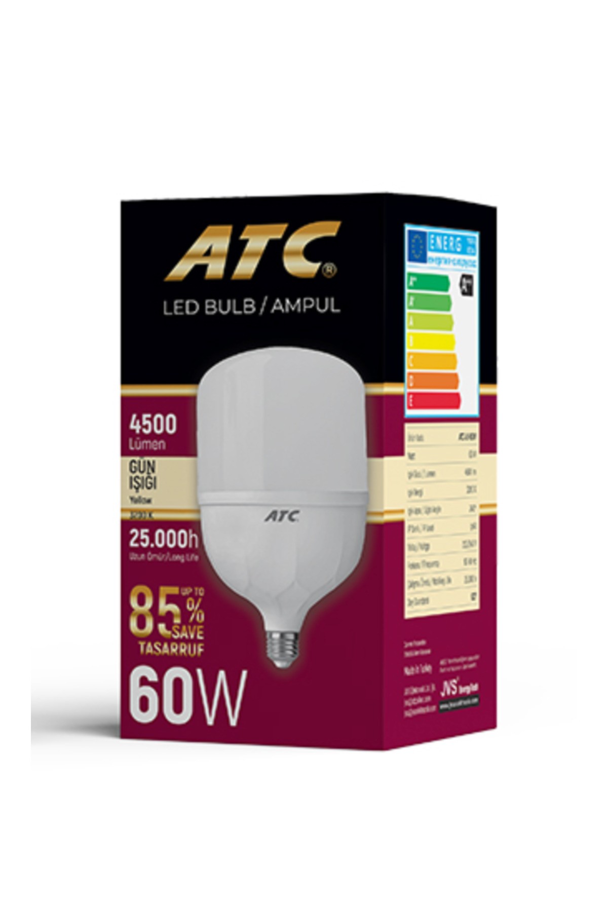 ( 60W ) TORCH LED BULB AMPUL BEYAZ E27*30