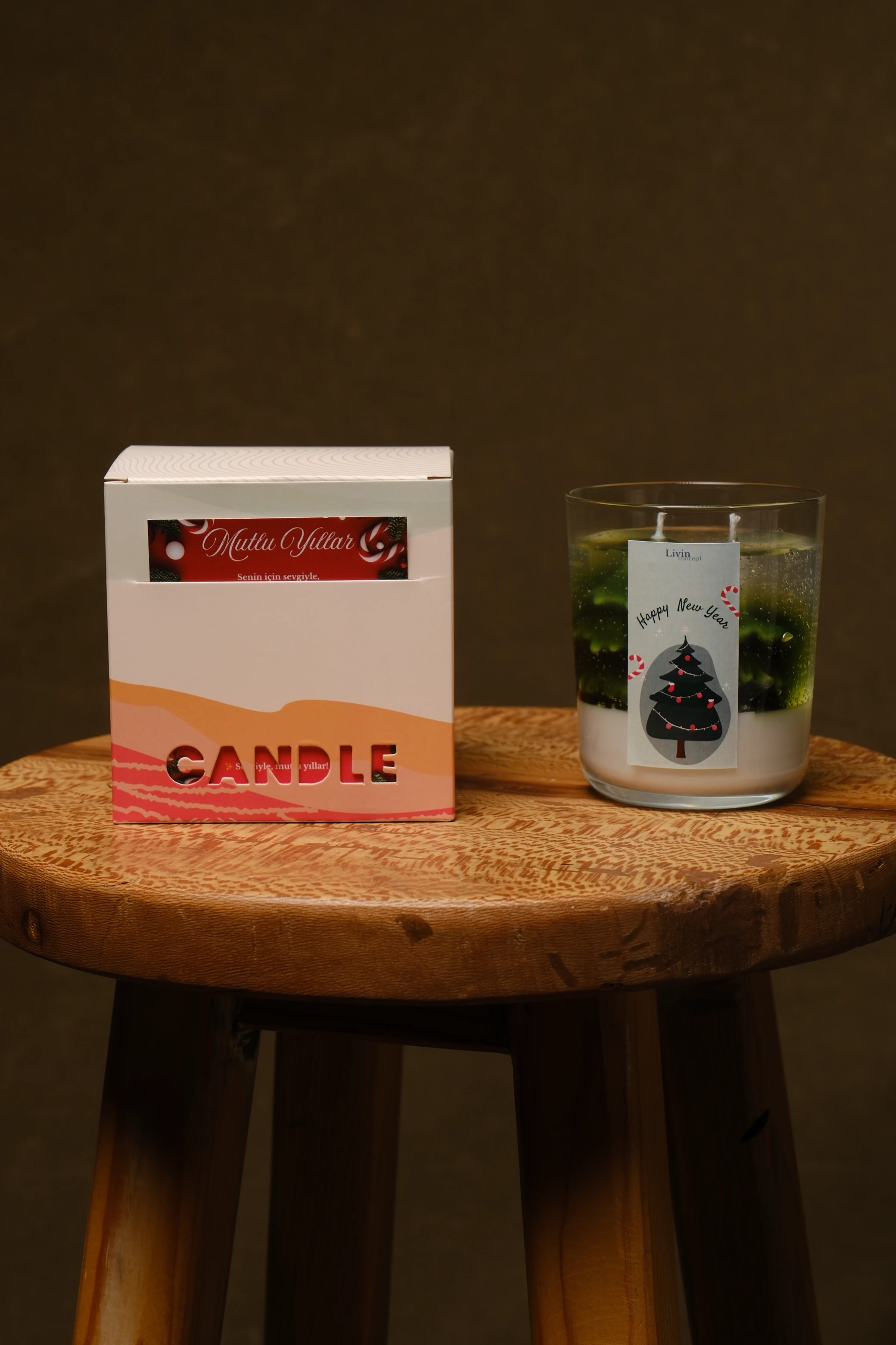 Yılbaşı Kokulu Tasarım Soya&Jel Mum