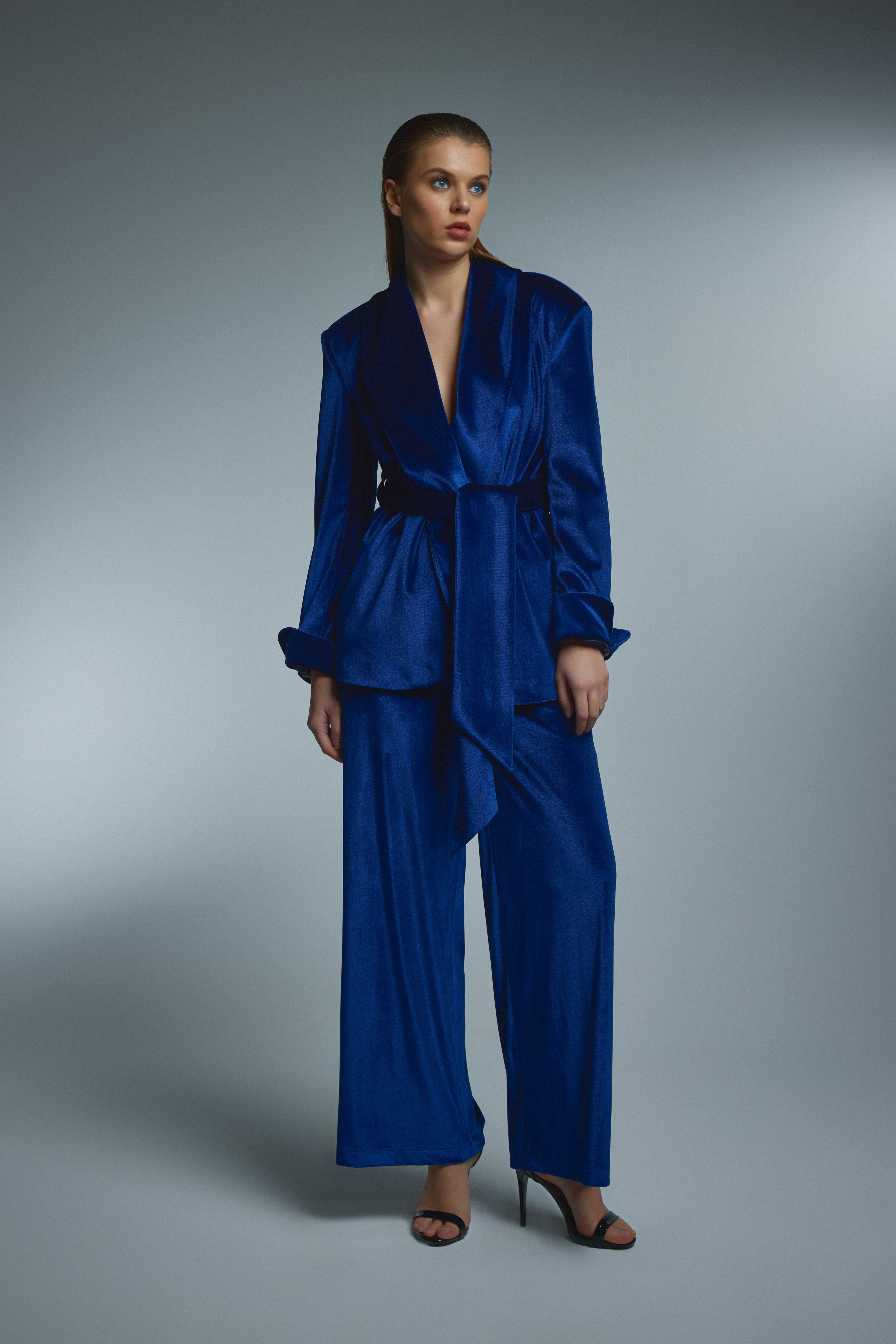 ALICIA VELVET SUIT - Navy