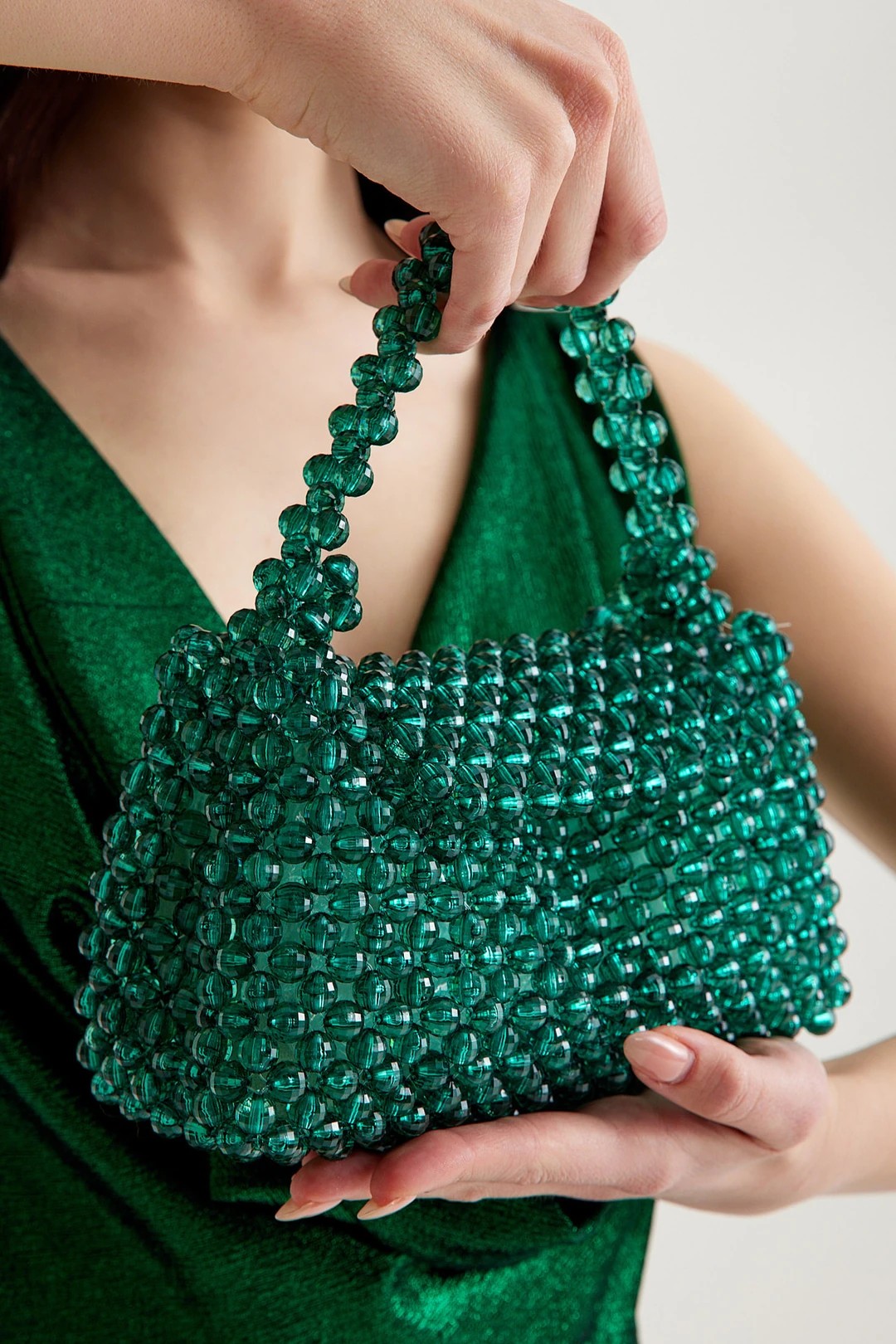 CLARA BEAD BAG - Green