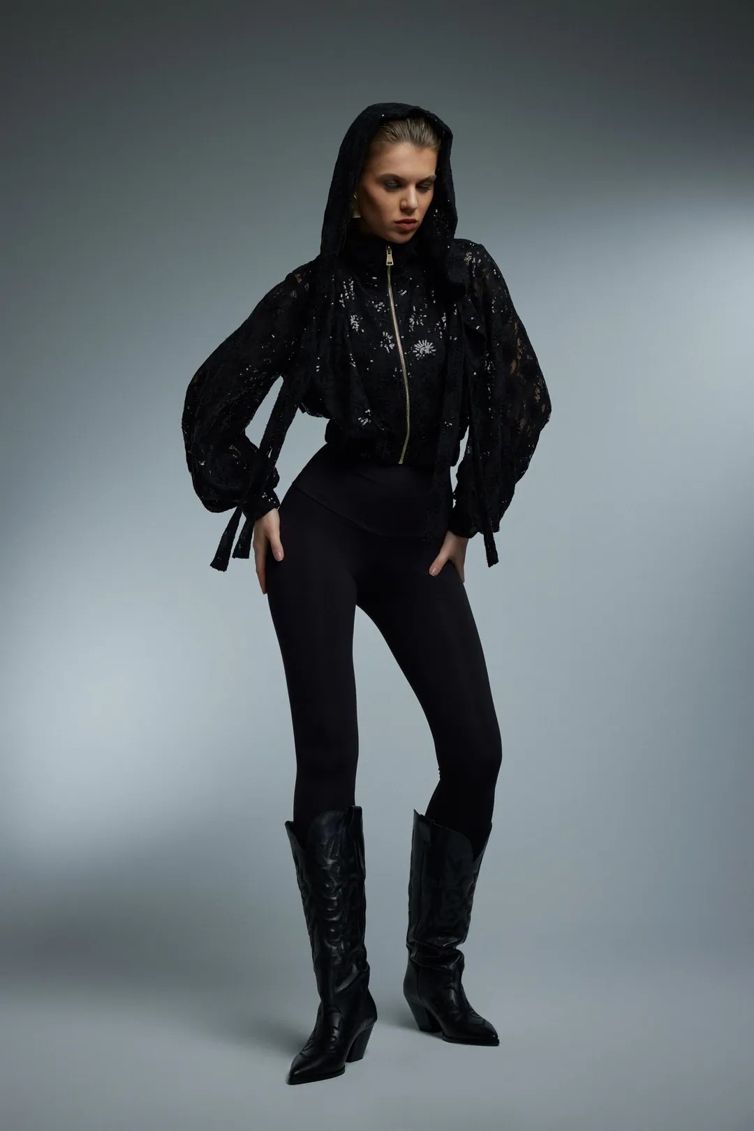 NICOLE BOMBER JACKET - Black