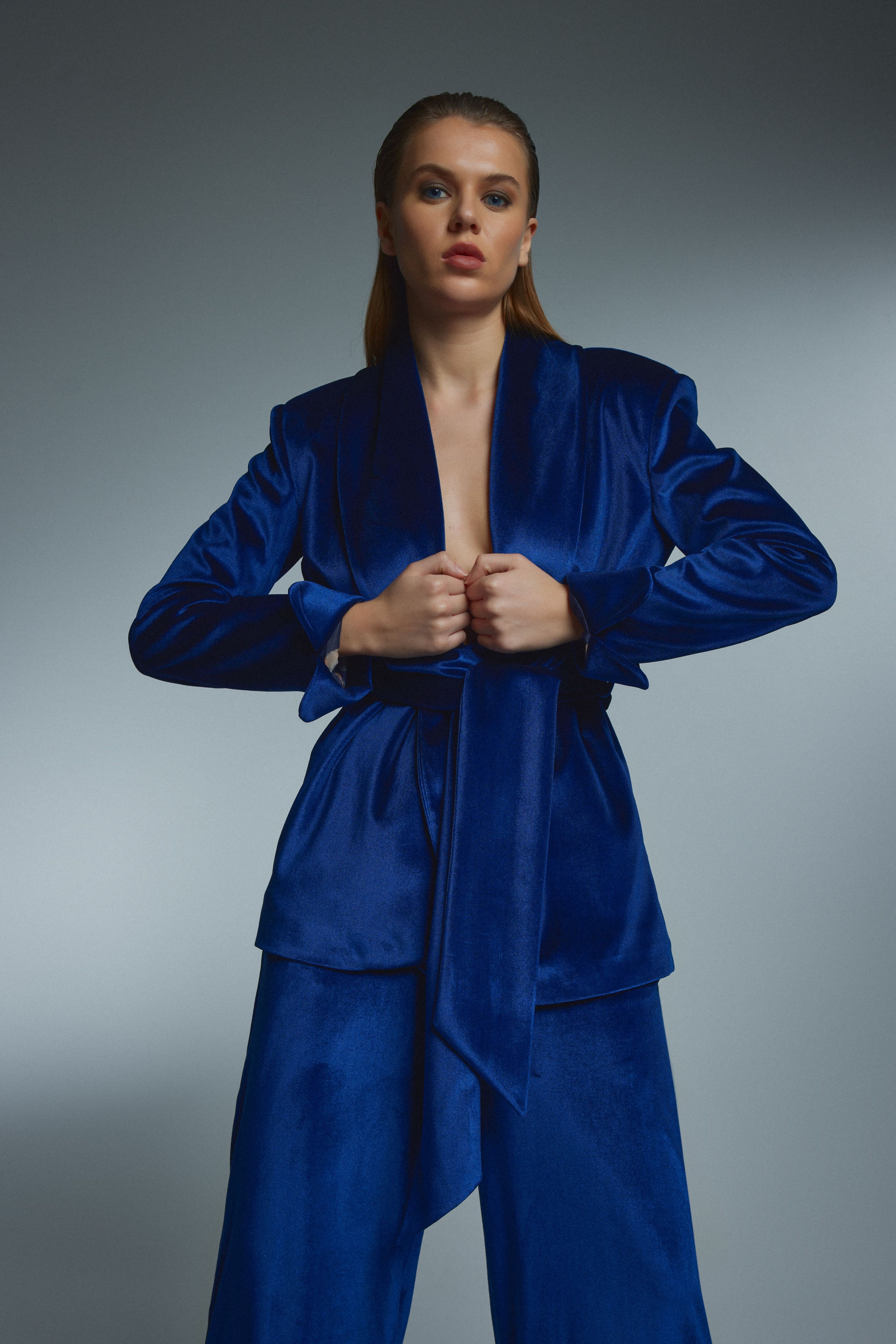 ALICIA VELVET SUIT - Navy