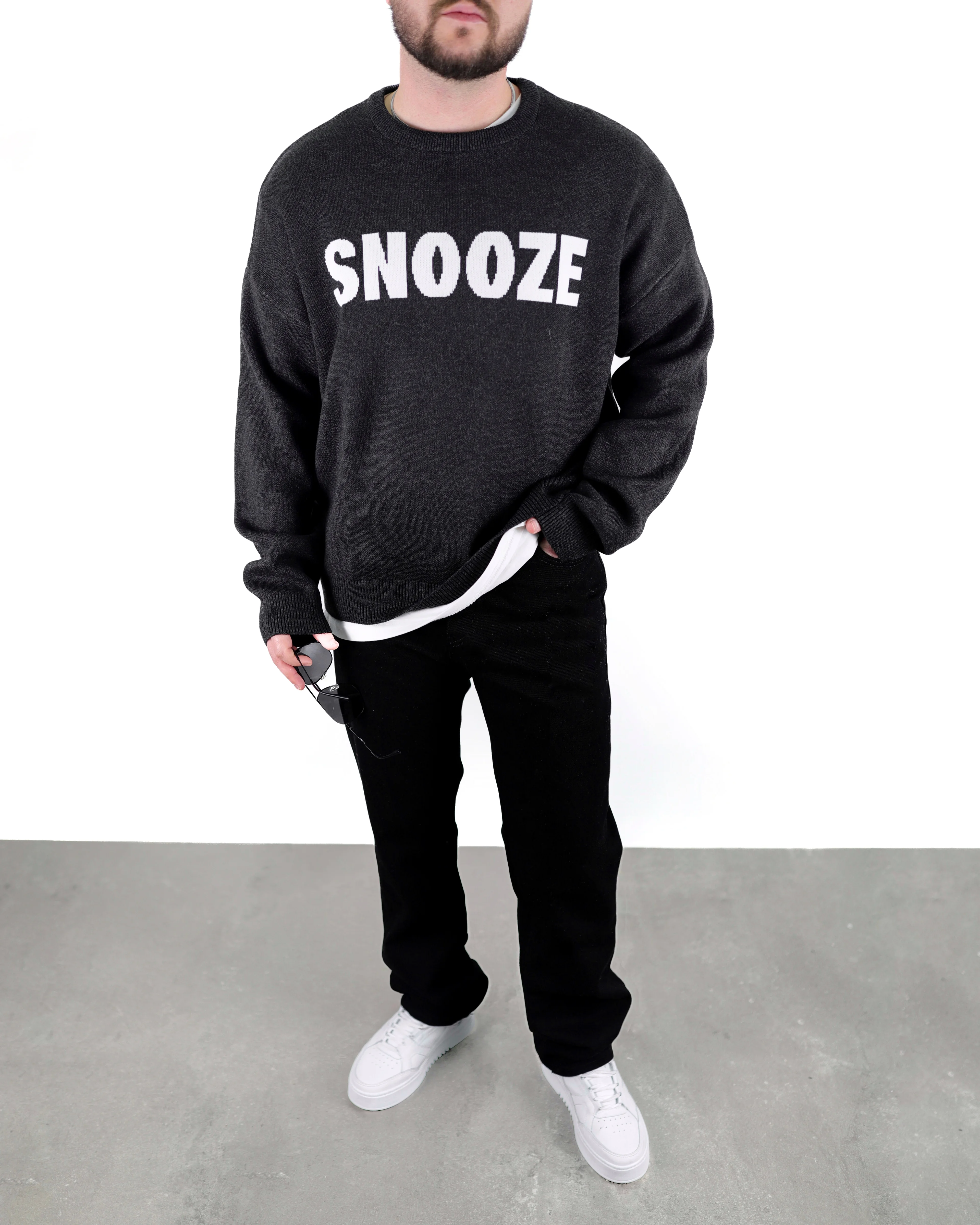 GİESTO YAZILI TRİKO SWEATSHİRT - Antrasit