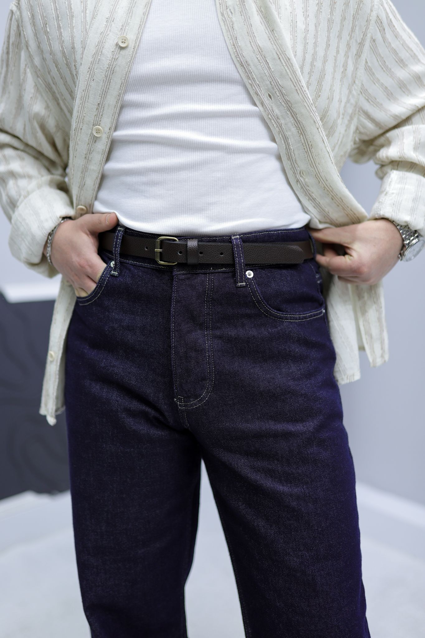 Retro Koyu Lacivert Baggy Jean