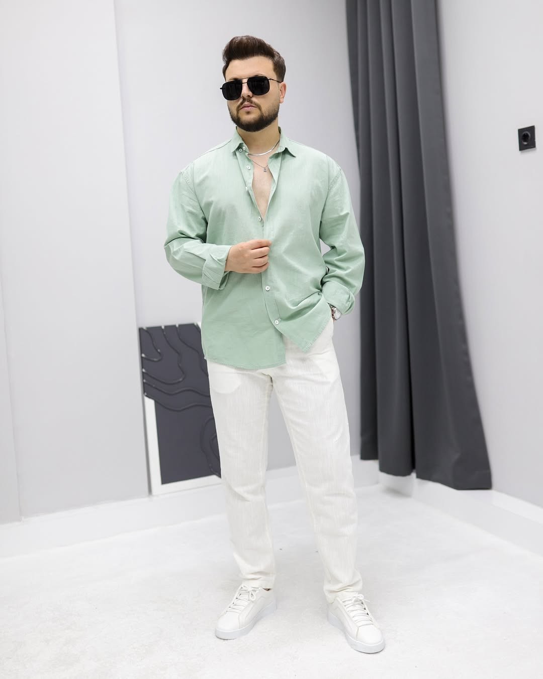  Fresh Keten Oversize Gömlek