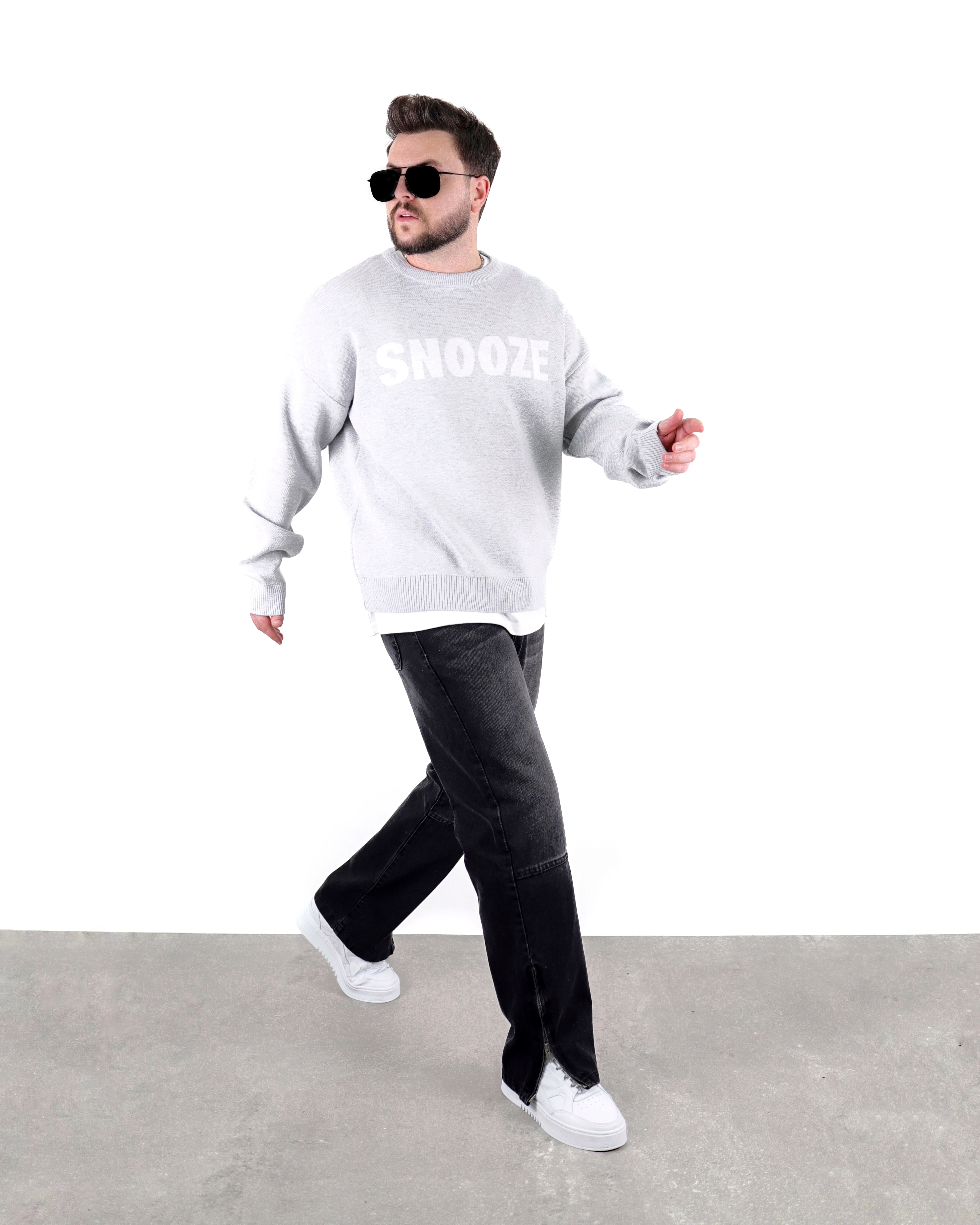 GİESTO YAZILI TRİKO SWEATSHİRT - Gri