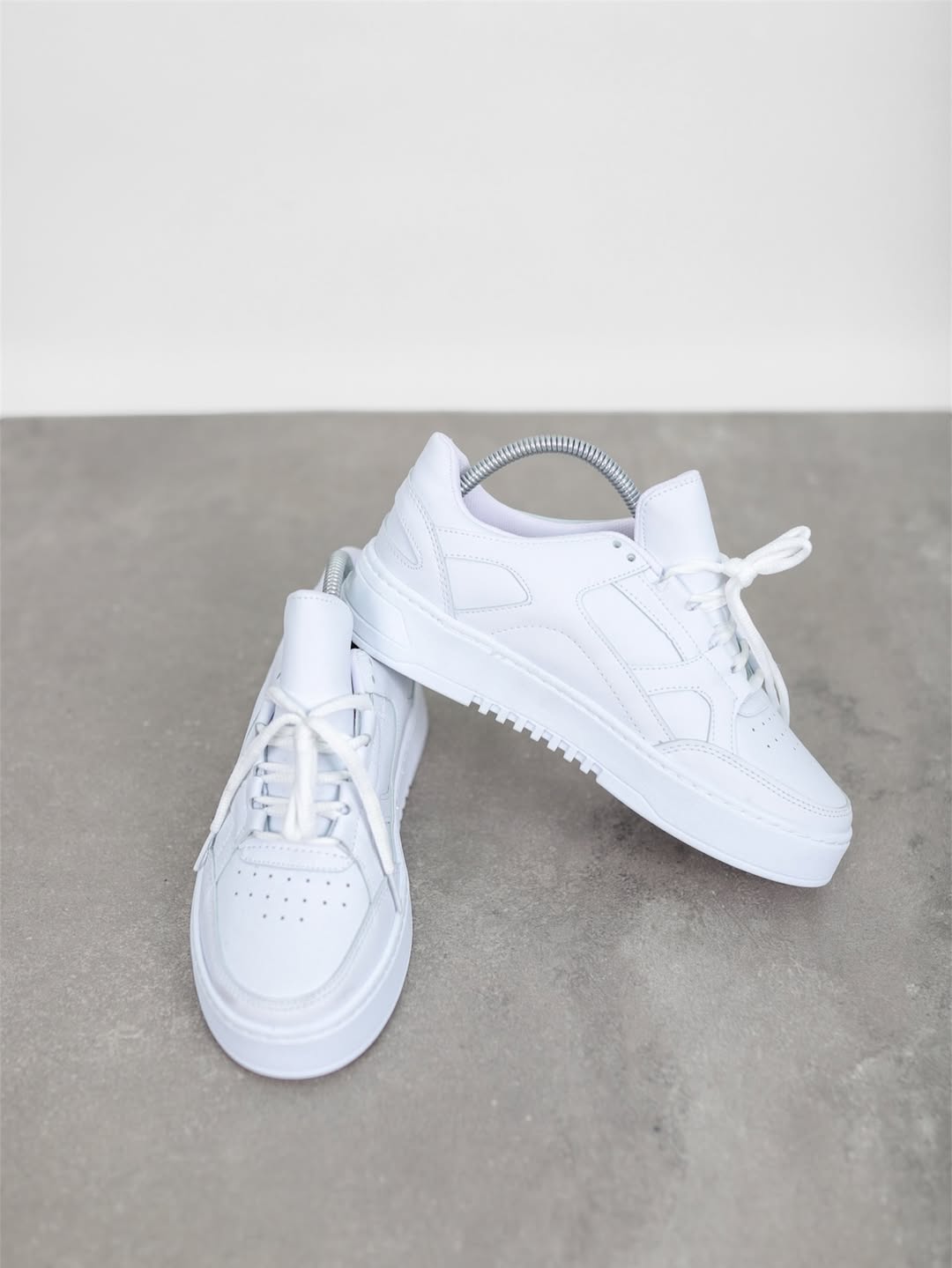 YÜKSEK TABAN DERİ BASİC AYAKKABI - Beyaz