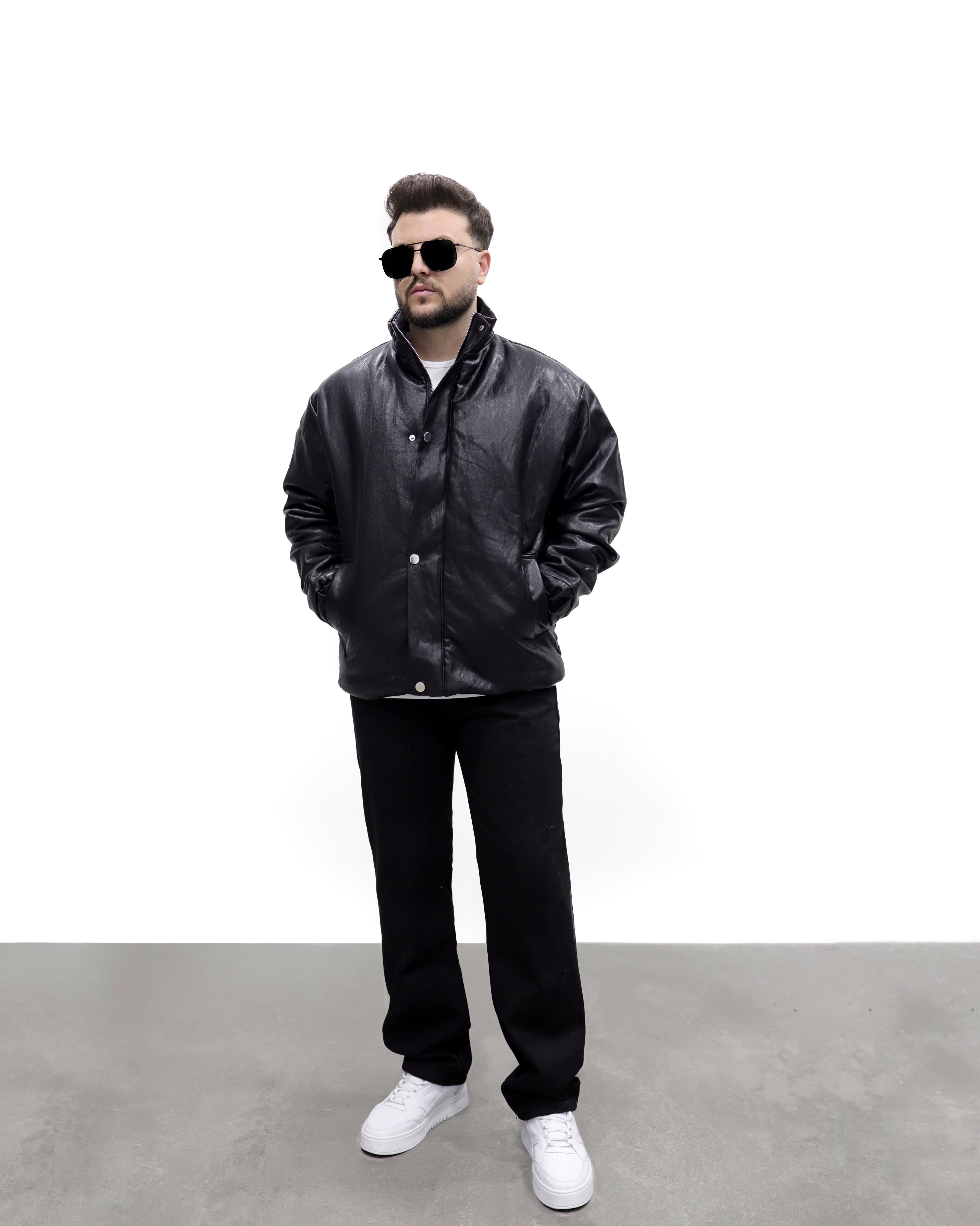 ŞİŞME DERİ MONT - Siyah