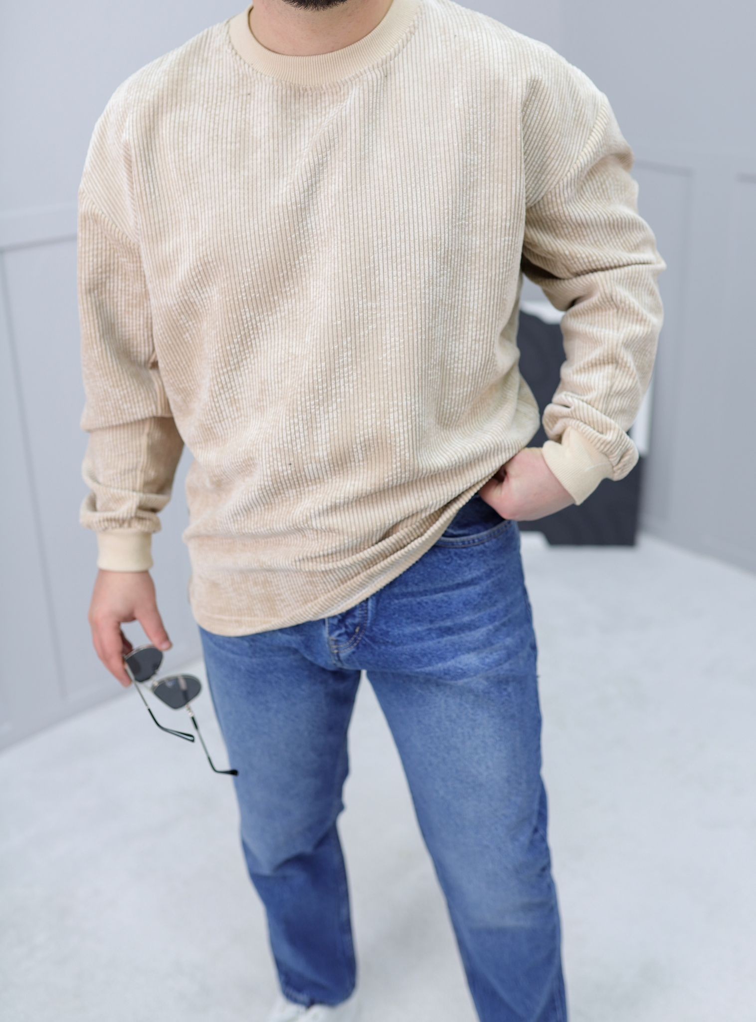 Giesto Oversize Kadife Sweatshirt 