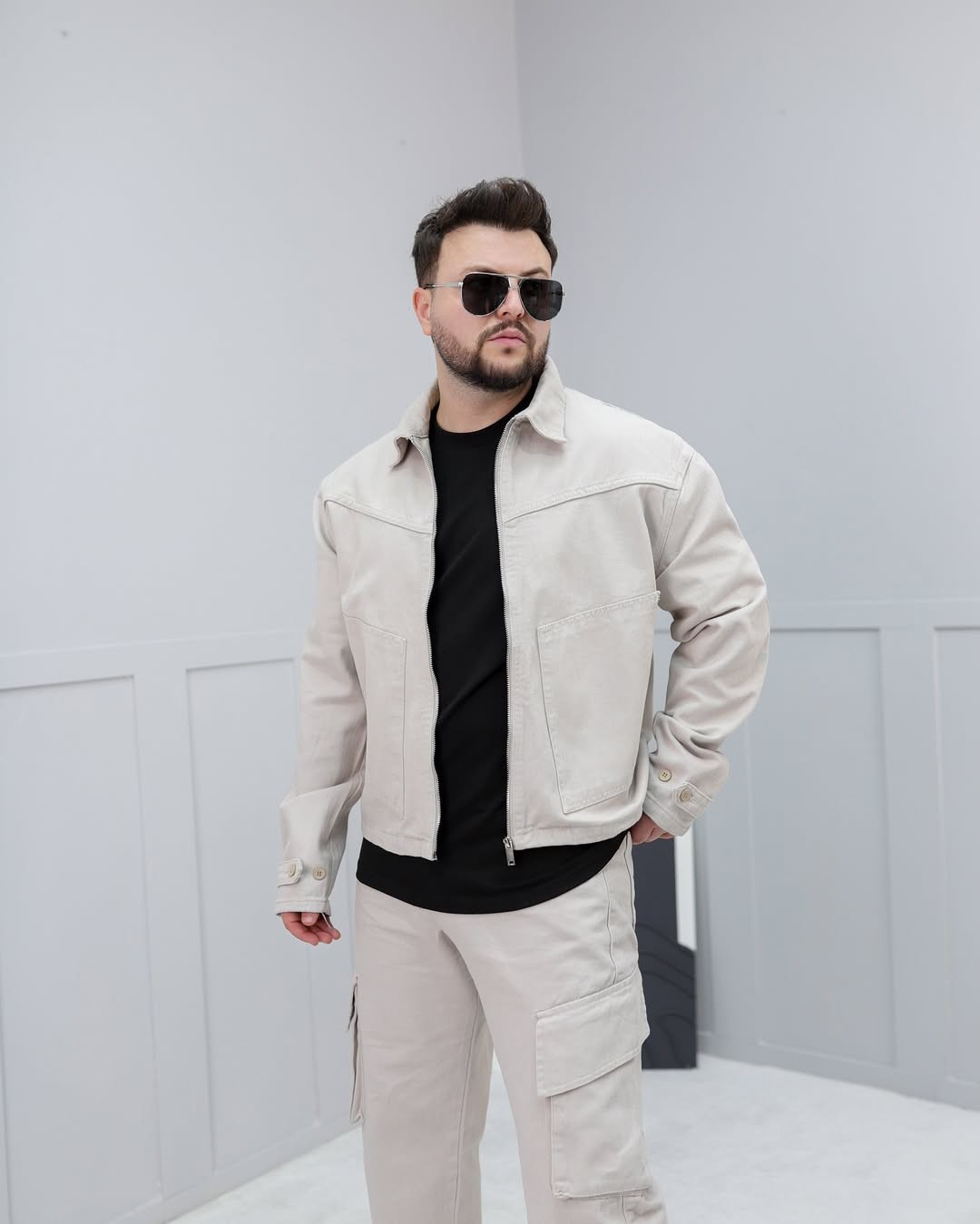 Oversize Gabardin Kot Takım