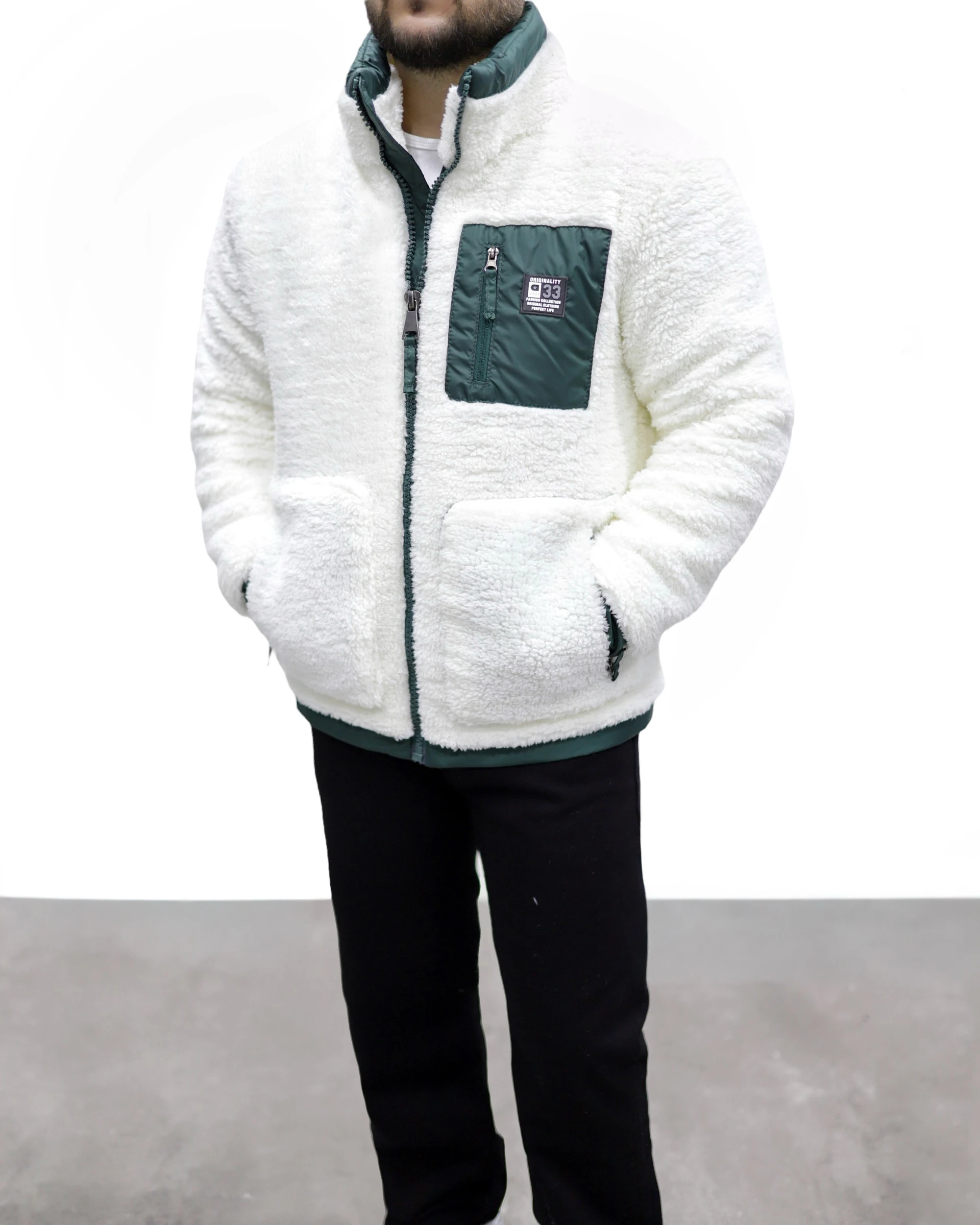 PELUŞ CEKET - Beyaz