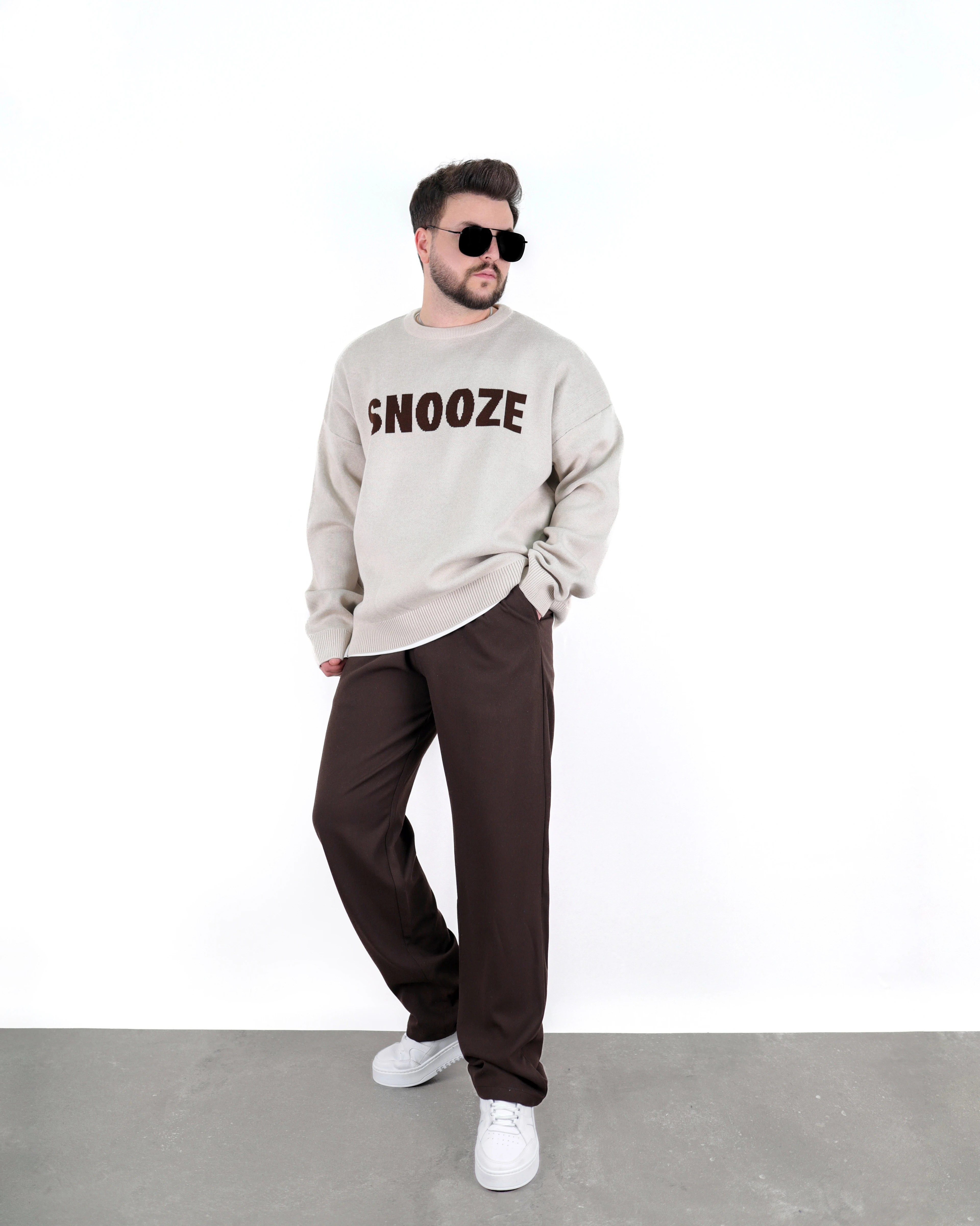 GİESTO YAZILI TRİKO SWEATSHİRT - Krem