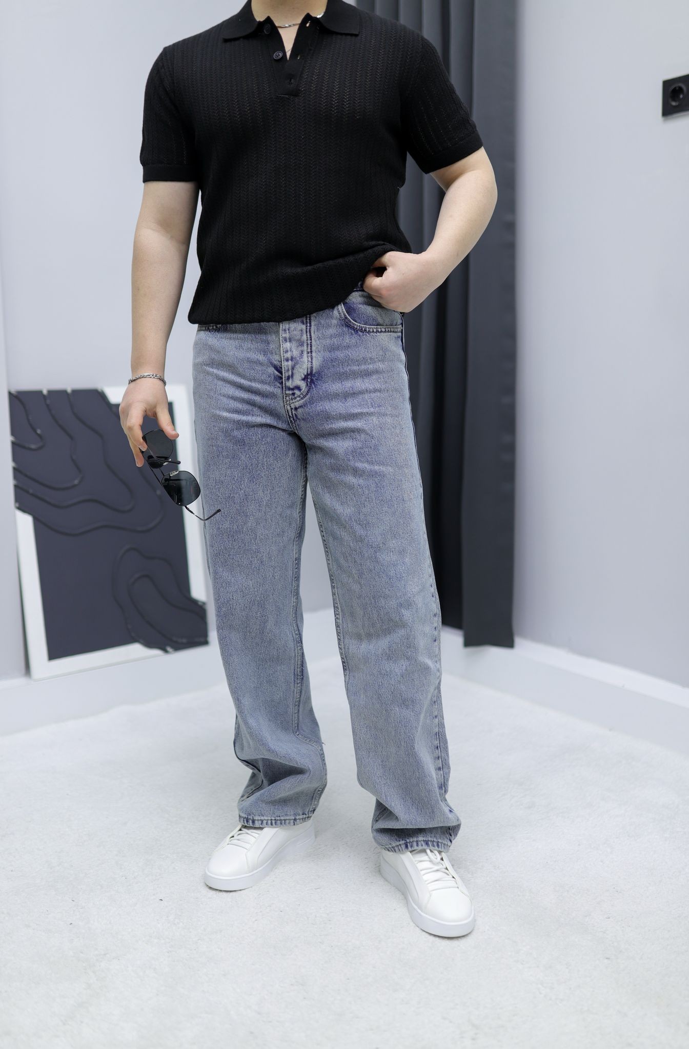 Giesto Baggy Yıkamalı Kot Jean
