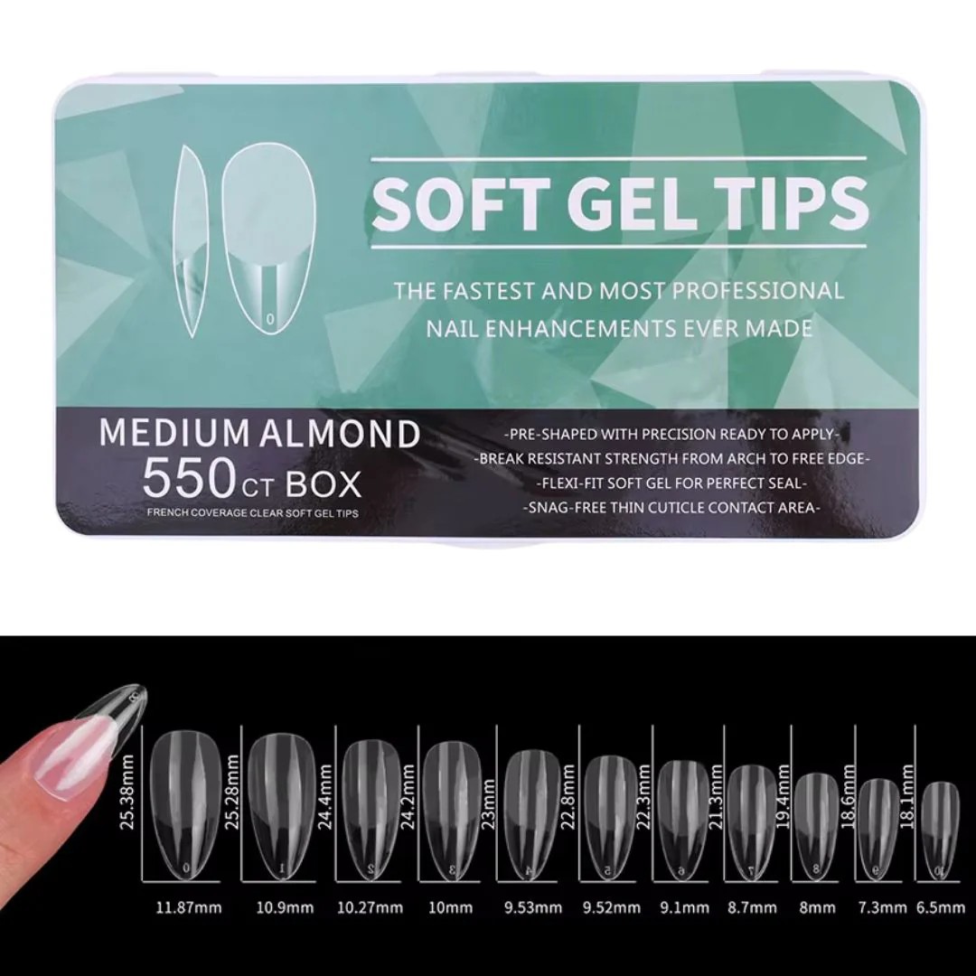 SOFT GEL TIPS MEDUIM COFFIN YRC-250