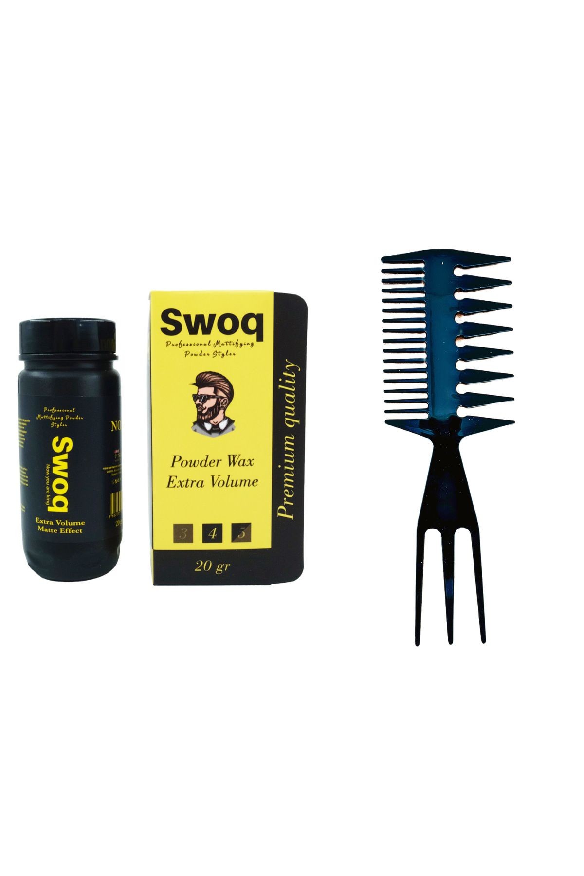 SAÇ ŞEKİLLENDİRİCİ PUDRA WAX NO:2 20GR & SWOQ ÇATAL ŞEKİL TARAĞI