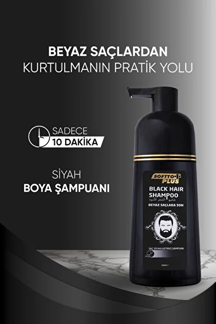 SOFTTO PLUS BLACK HAİR BOYA ŞAMPUAN 350 ML ( SİYAH PİGMENTLİ BOYA ŞAMPUAN)