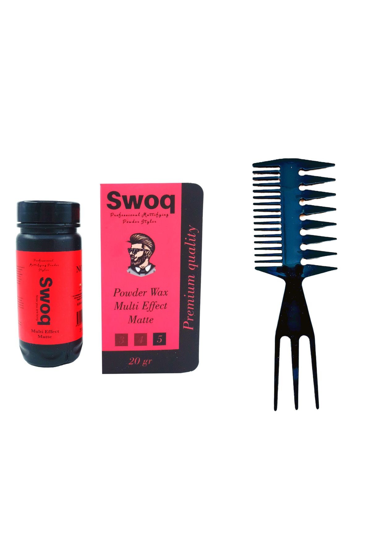 Saç Şekillendirici Pudra Wax No:3 20gr & Çatal Şekil Tarağı