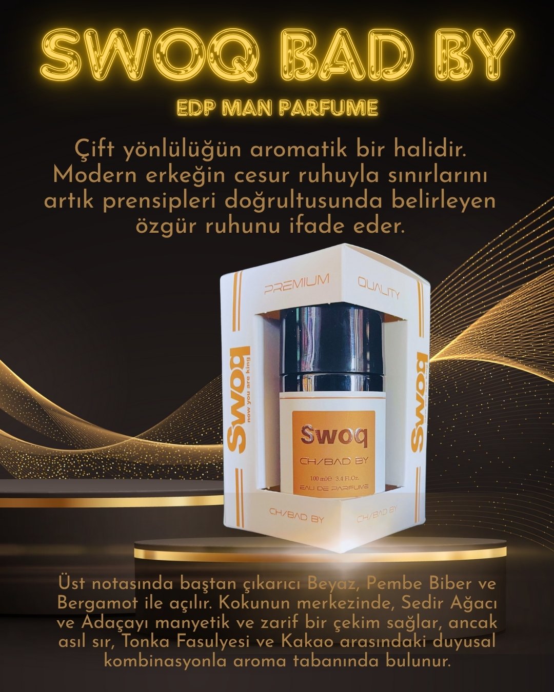 SWOQ PREMIUM CH/BAD BY EDP ERKEK PARFÜM 100ML