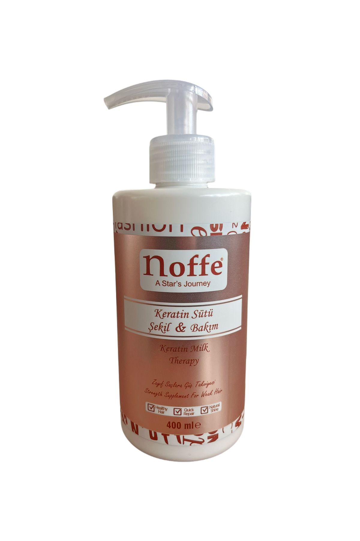 KERATİN SÜTÜ 400ML BAKIM & ŞEKİL & ONARIM & ELEKTRİKLENME ÖNLEYİCİ & NOFFE MİLK FÖN SUYU 400ML